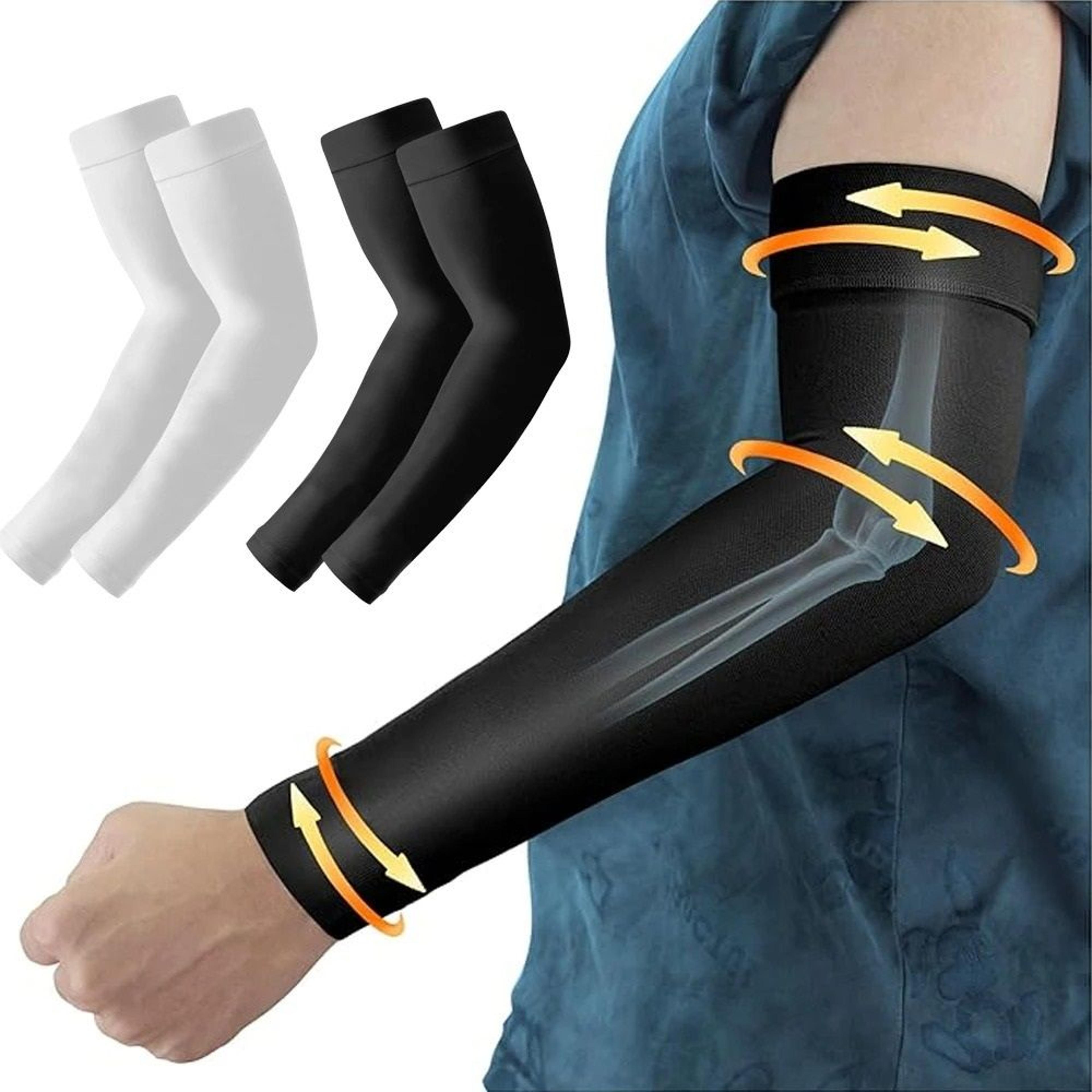 1 pair compression arm sleeves (20-30 mmhg) for lymphedema, edema, & arm swelling