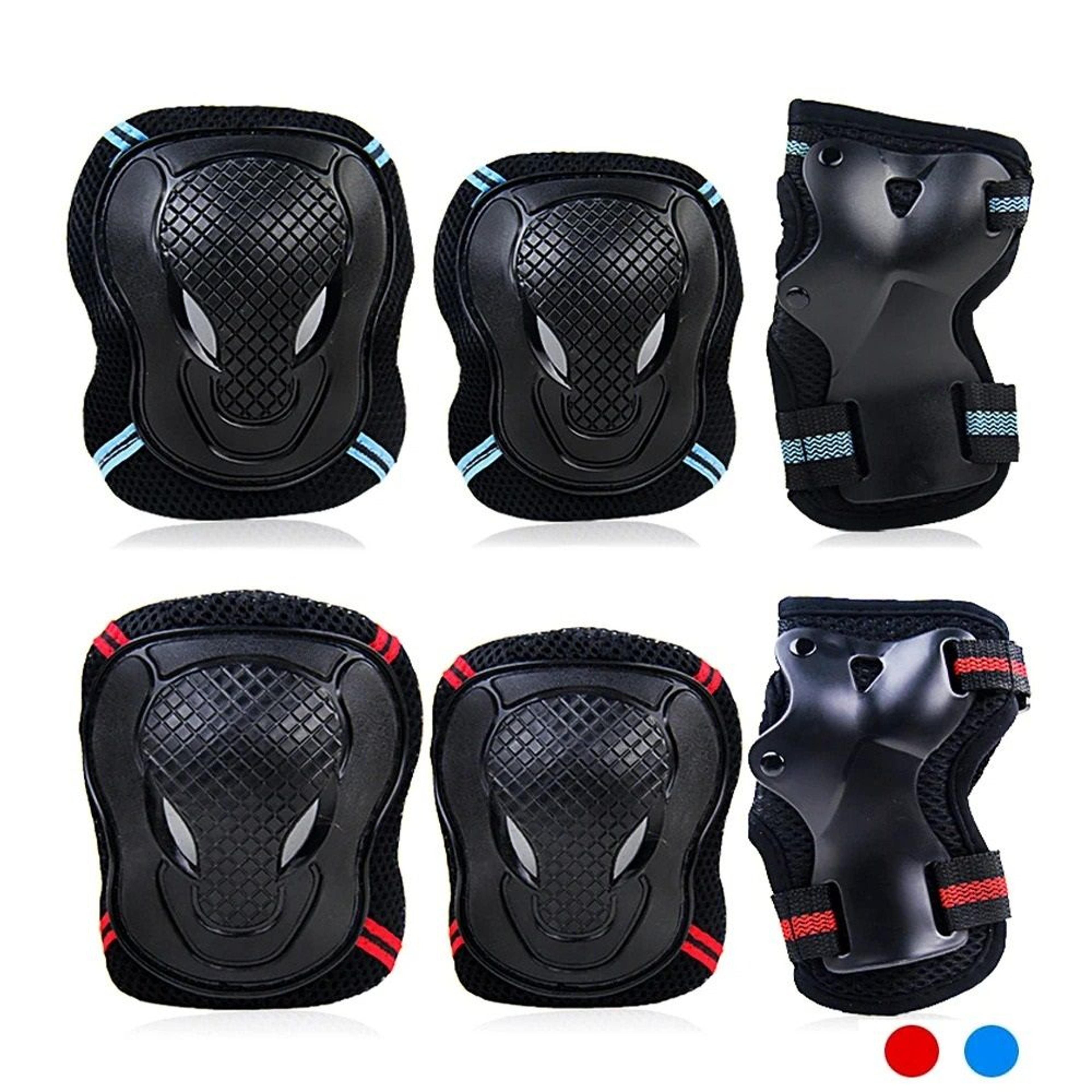 6-piece knee & elbow pads set with wrist guards for kids & adults
