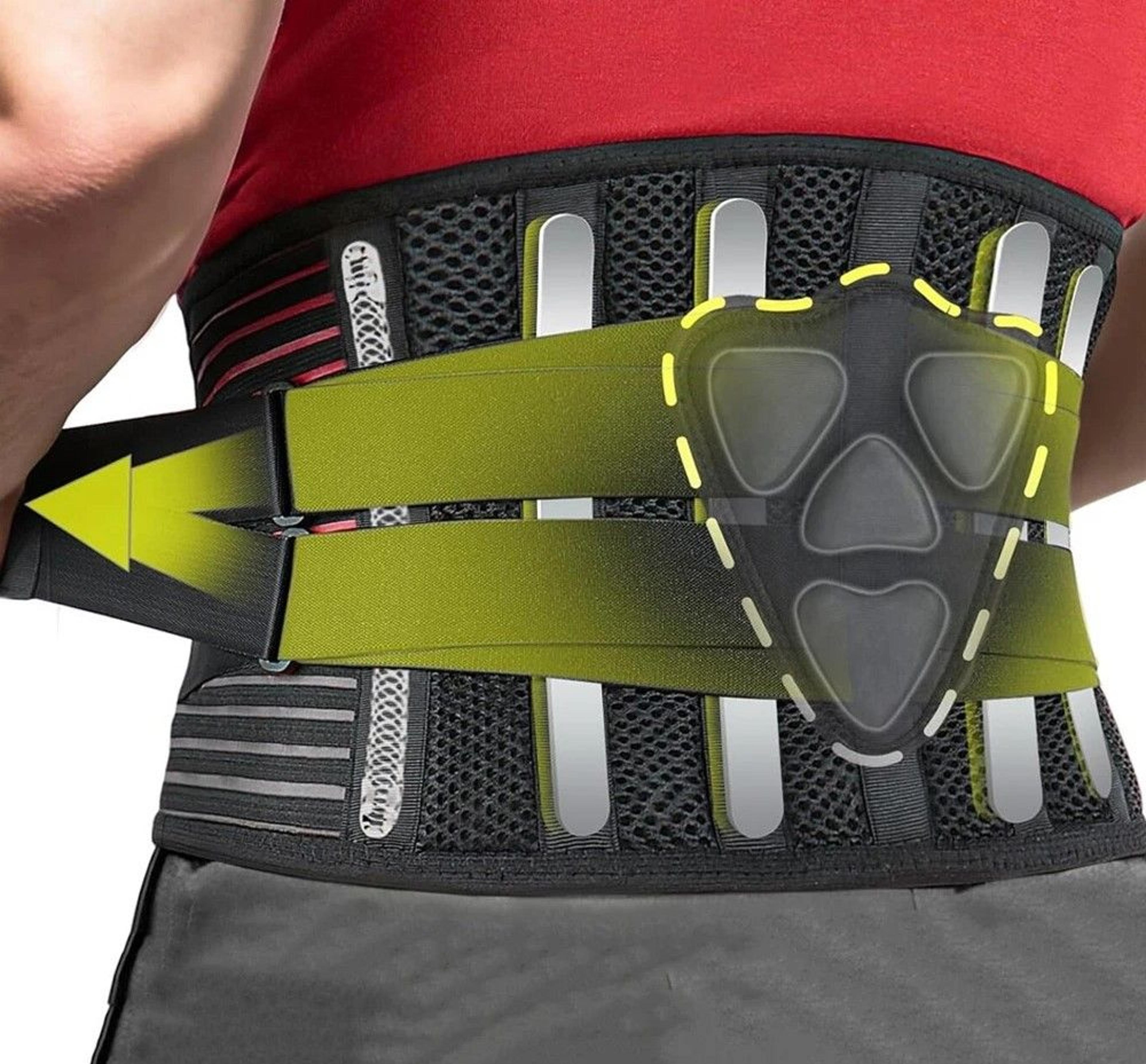 breathable mesh lower back support brace with lumbar pad for back pain & sciatica
