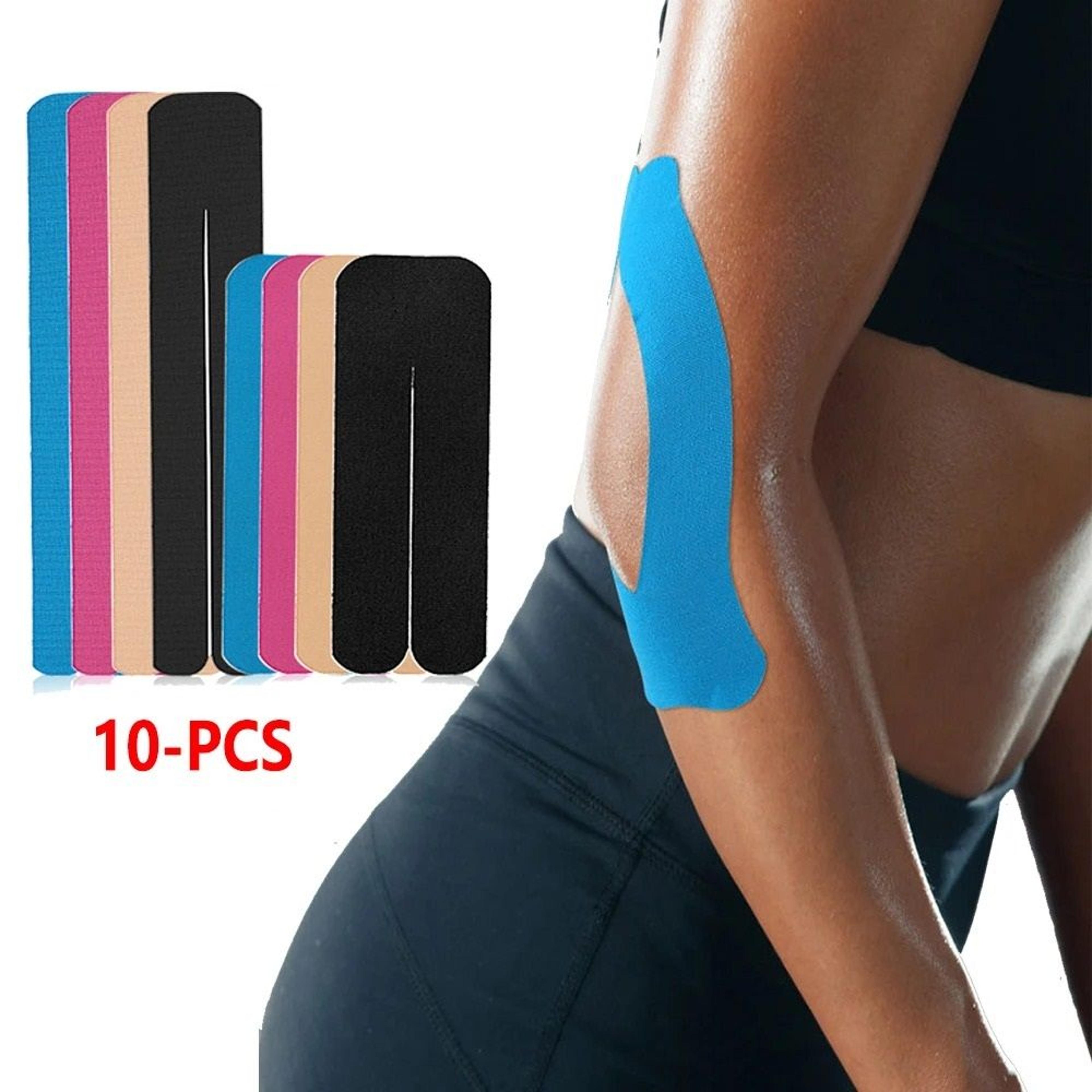 10 piece precut kinesiology tape set for knee, ankle, and shoulder pain relief