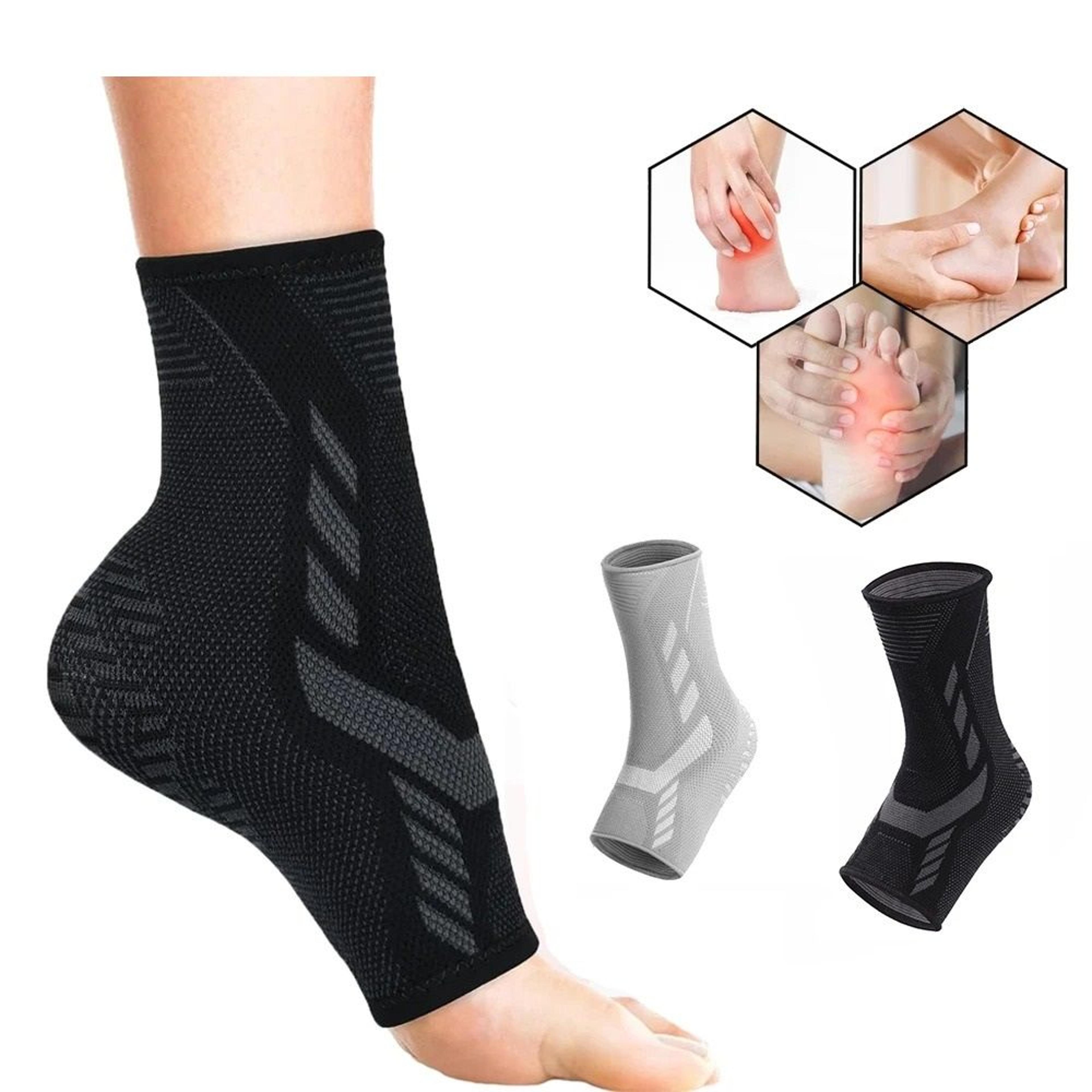 1 piece ankle support brace with adjustable compression strap for achilles tendonitis and sprains