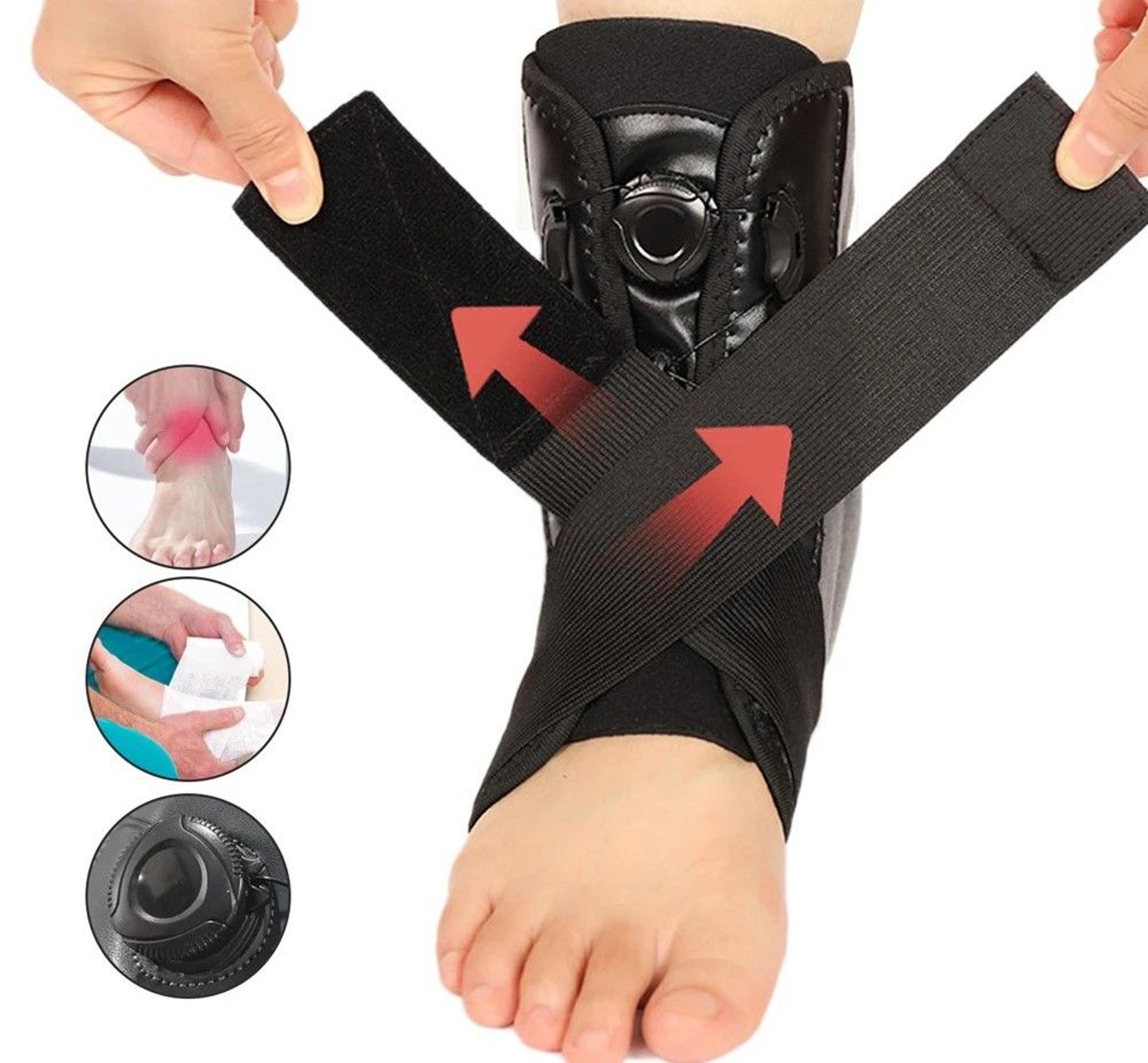 1 piece heavy duty lace up ankle brace with aluminum plates for plantar fasciitis and running