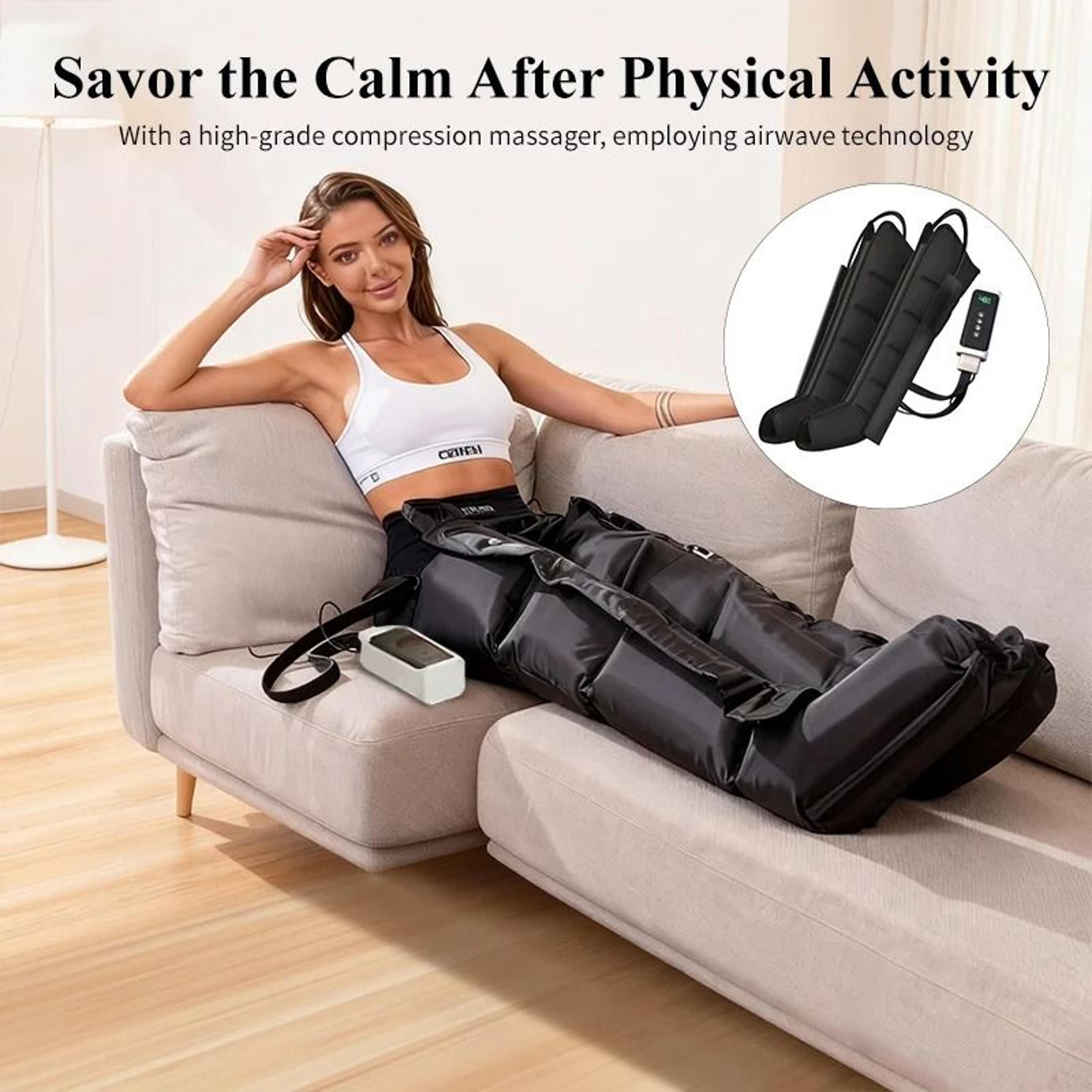 professional airwave pressure massager with adapter (110-220v ergonomic full body compression system)