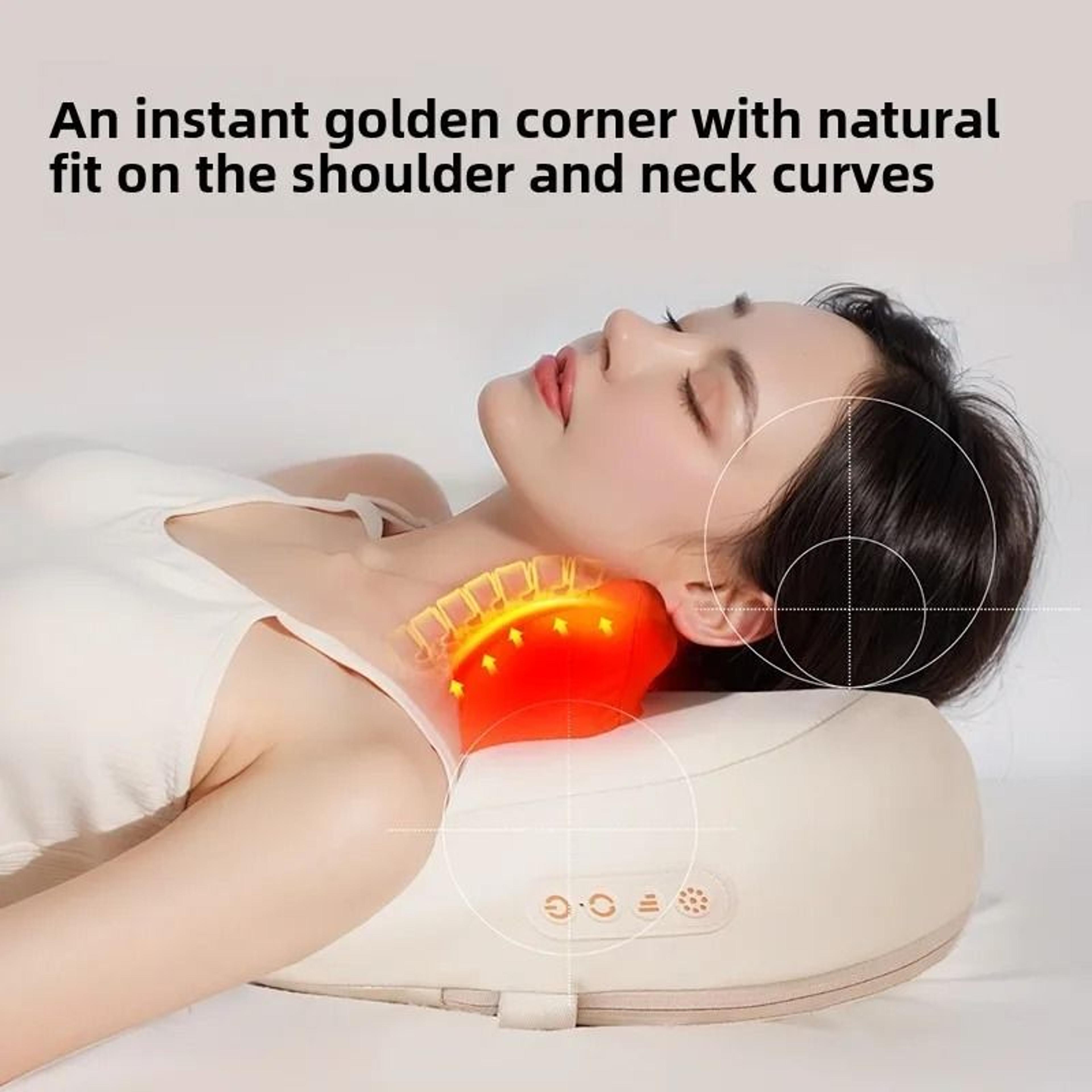 wireless trapezius electric massage pillow with heat for neck, back, and legs