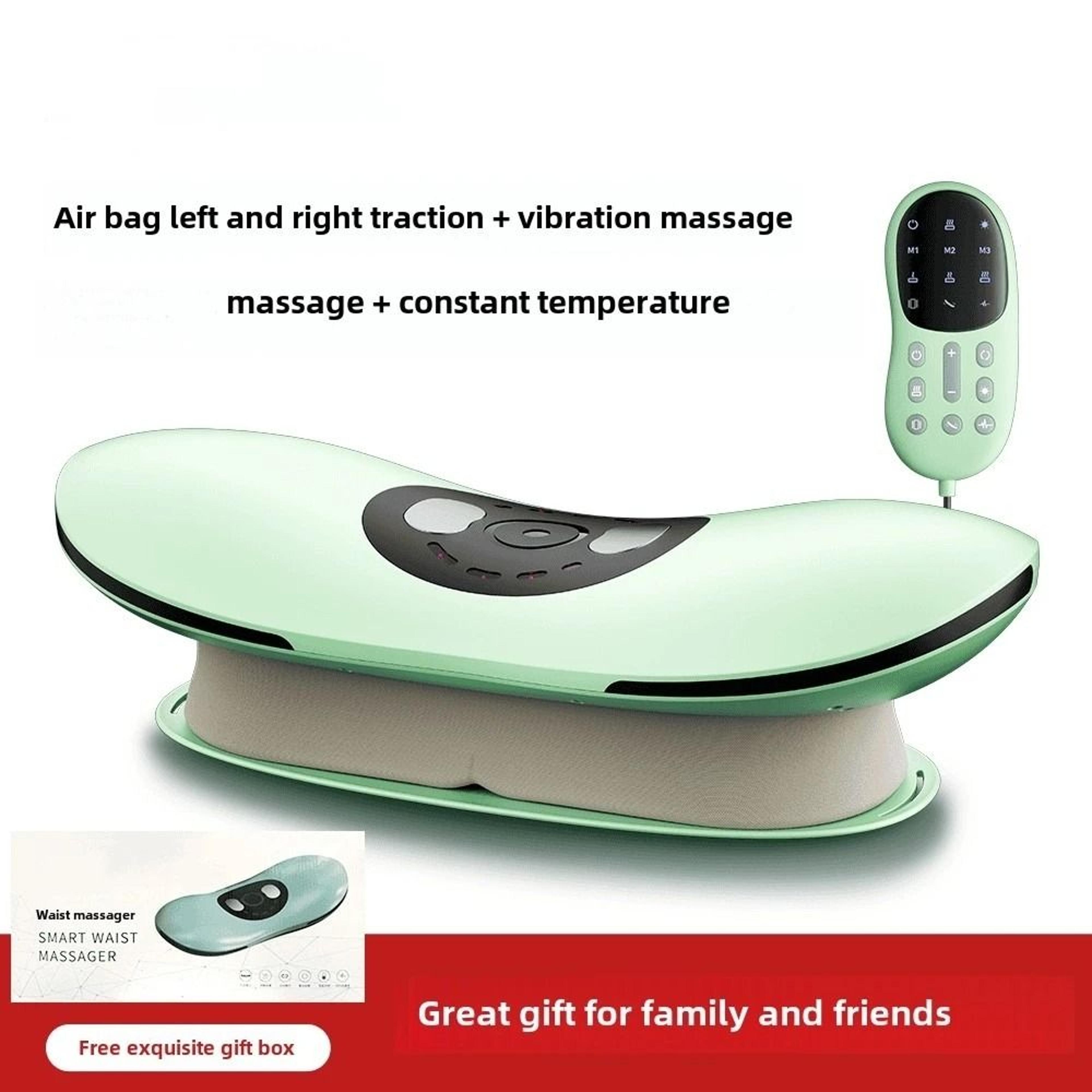 electric lumbar traction massager device with heat function and adjustable inflatable stretch