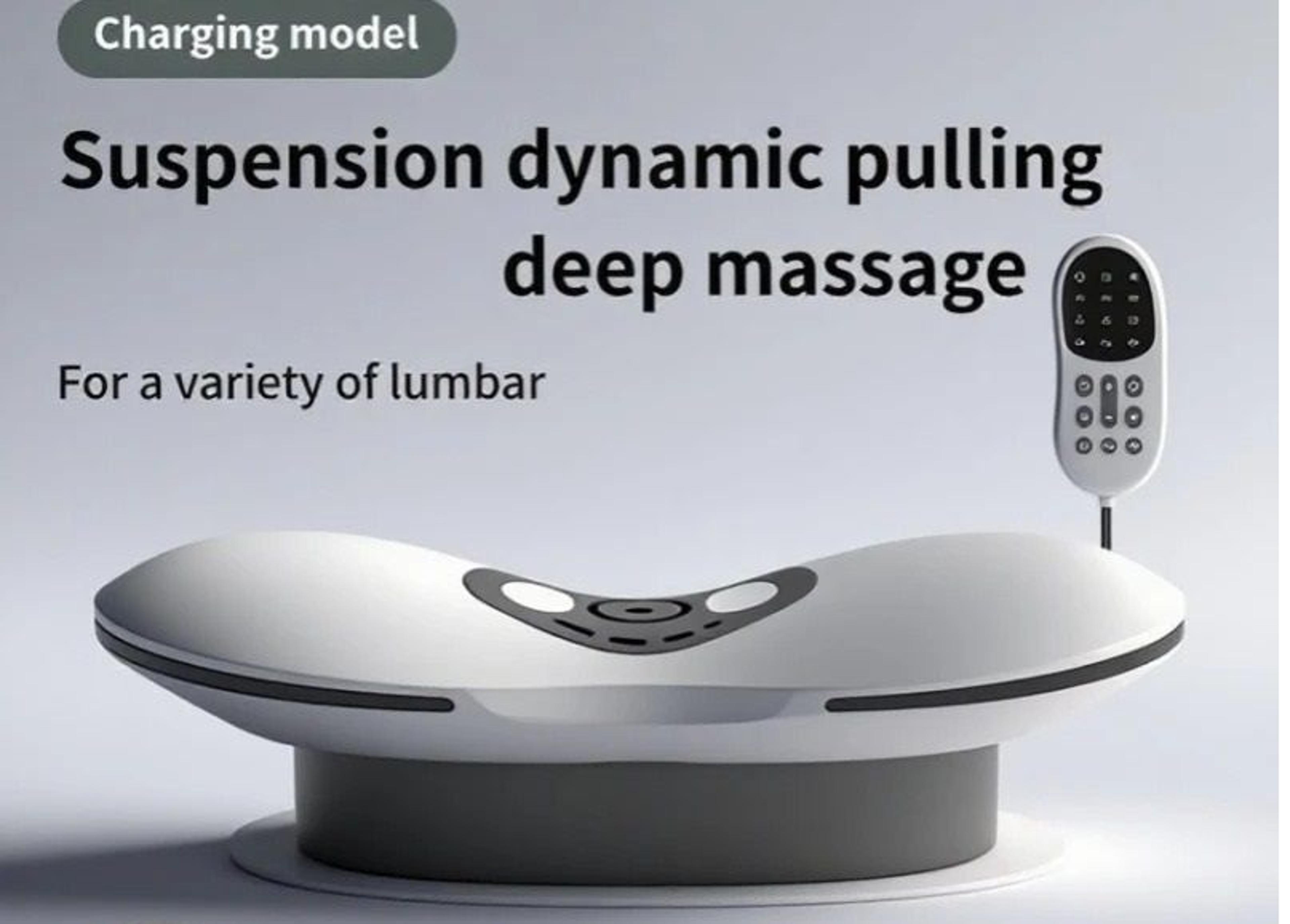 thermal air stretch lumbar massager with up-down traction and dynamic lateral swing