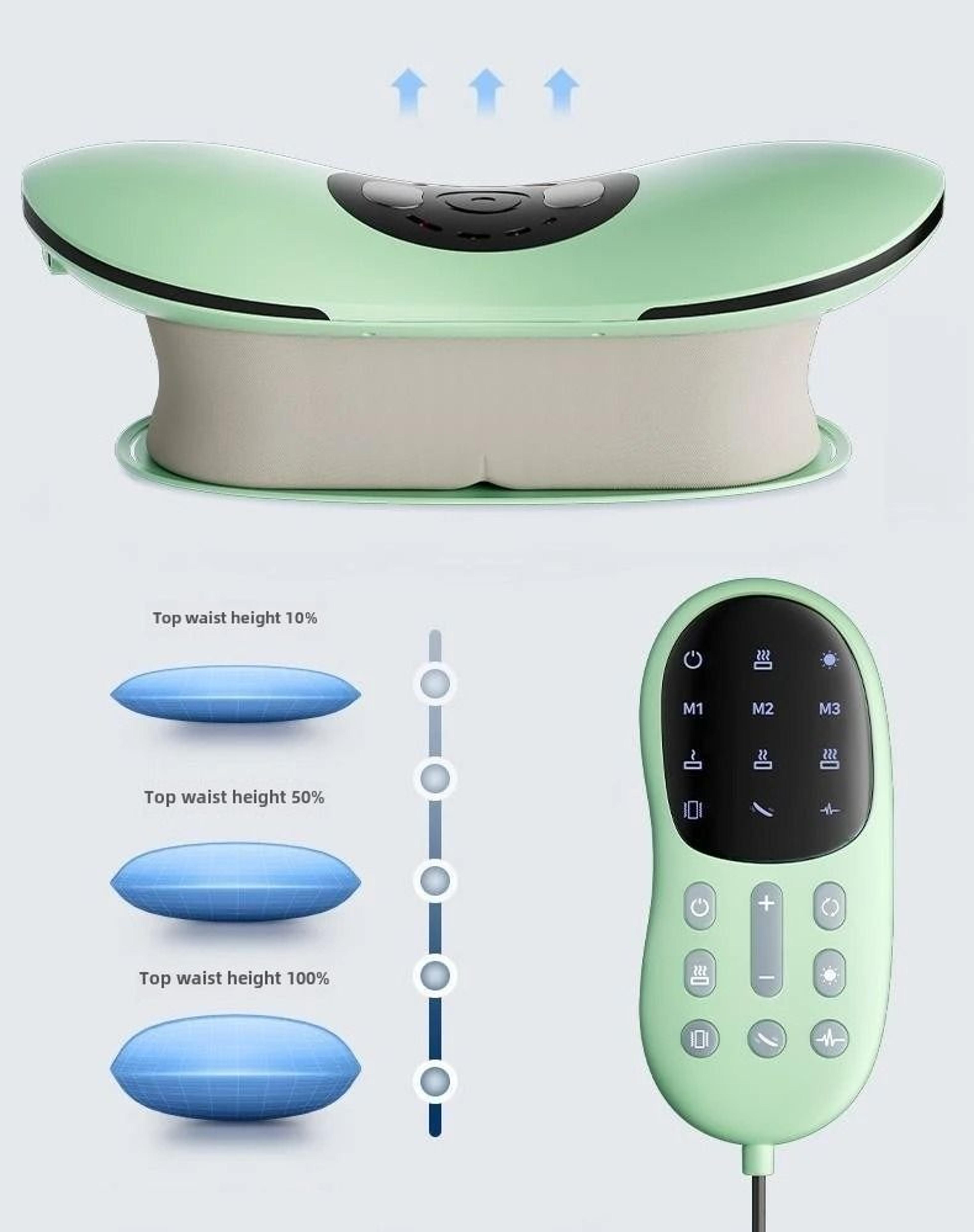 electric lumbar traction massager with adjustable vibration and spinal support