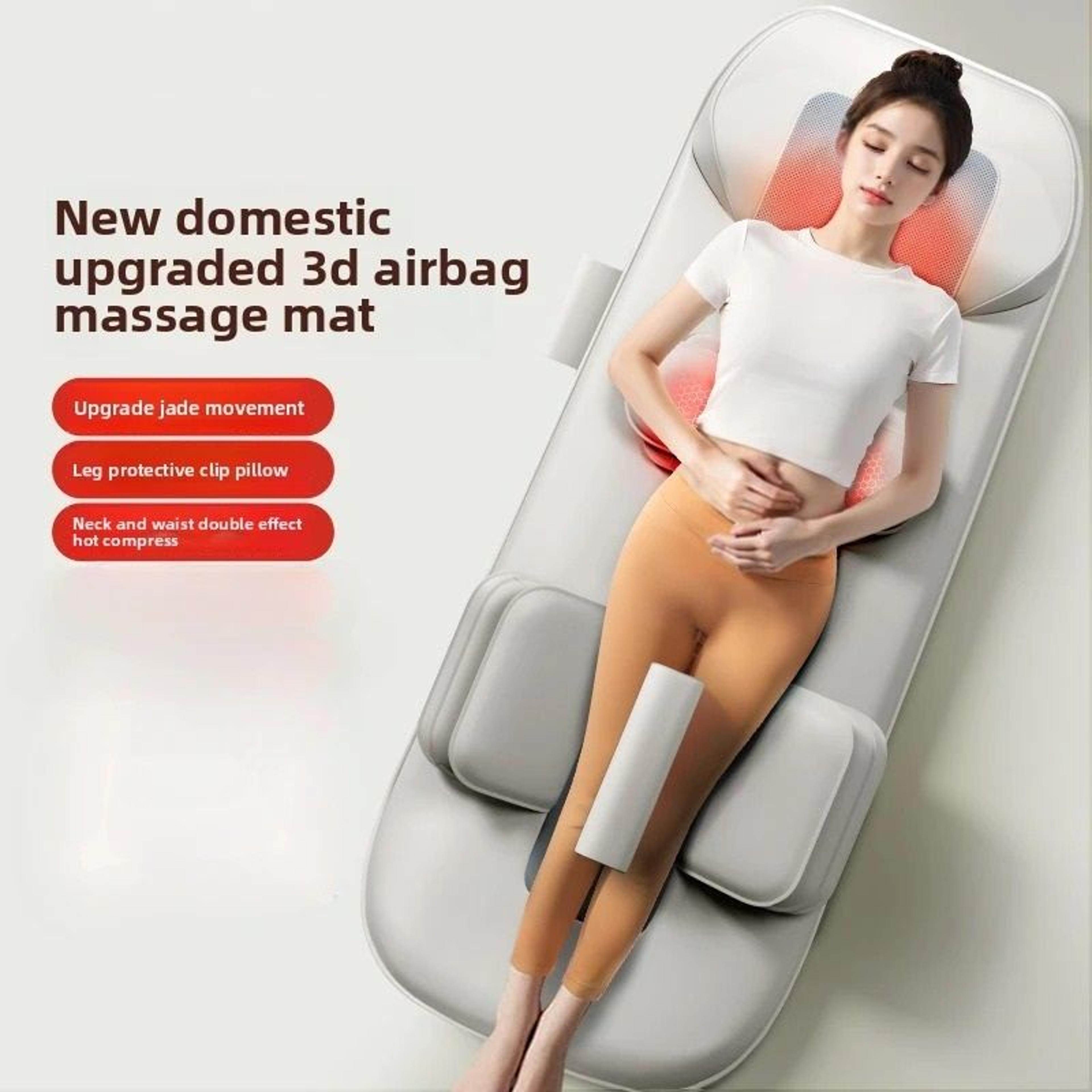 full body heated massage mattress with airbag lumbar traction, neck kneading, and vibration