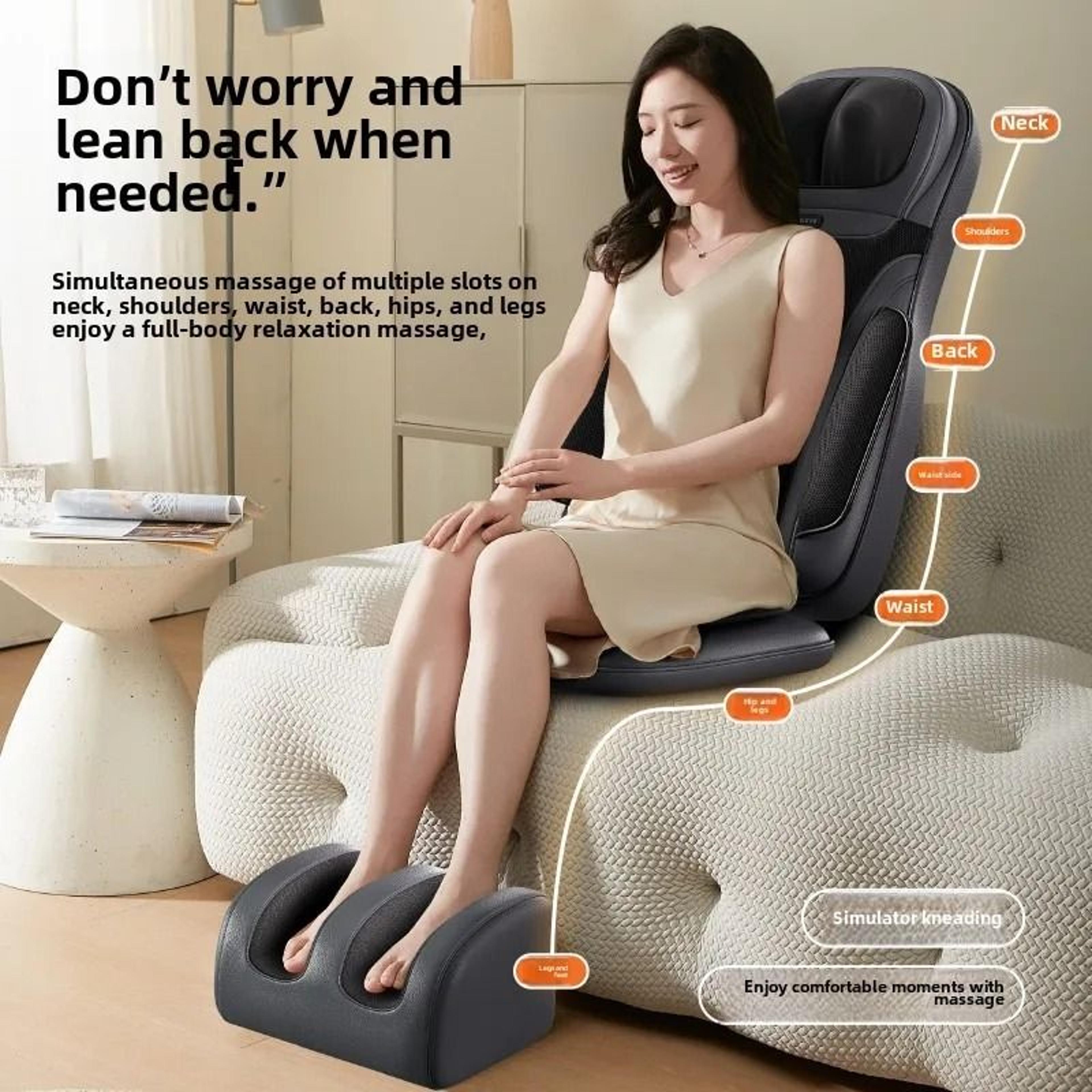 multifunctional electric full body massage cushion with removable heating kneading pad