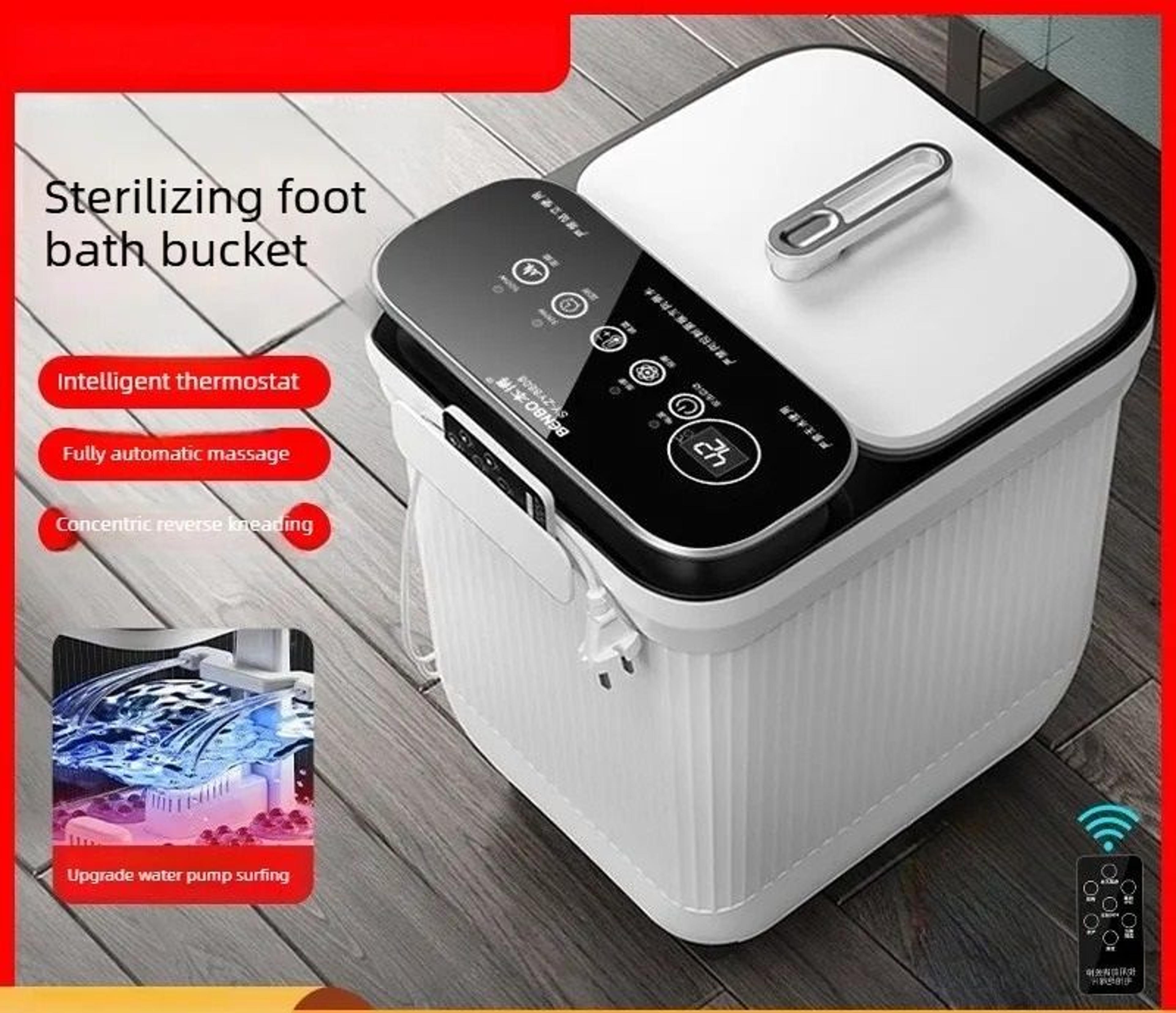 electric home spa foot bath basin with heating, constant temperature, and fully automatic massage