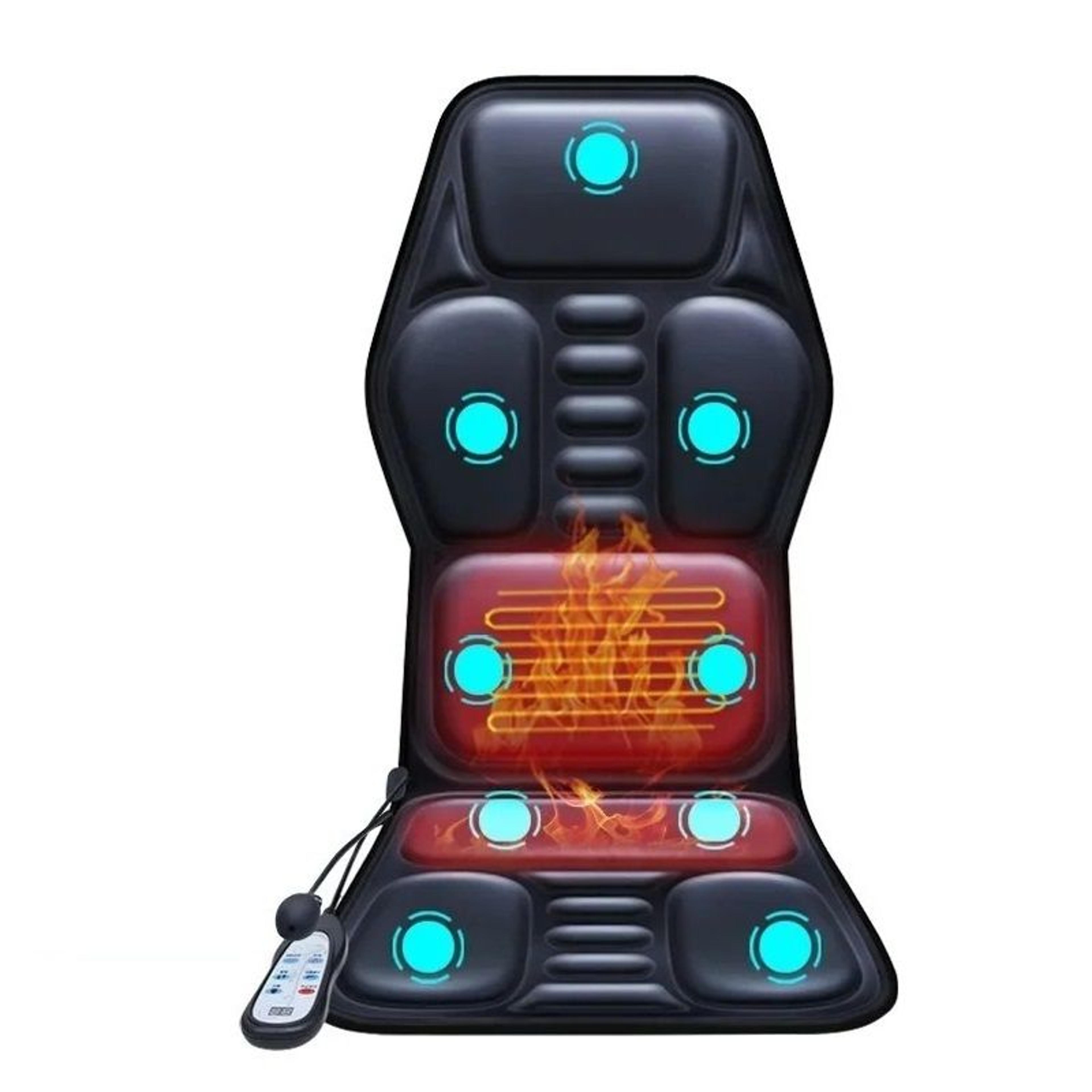 heated massage seat cushion with lumbar airbag and vibration for car, office, and home