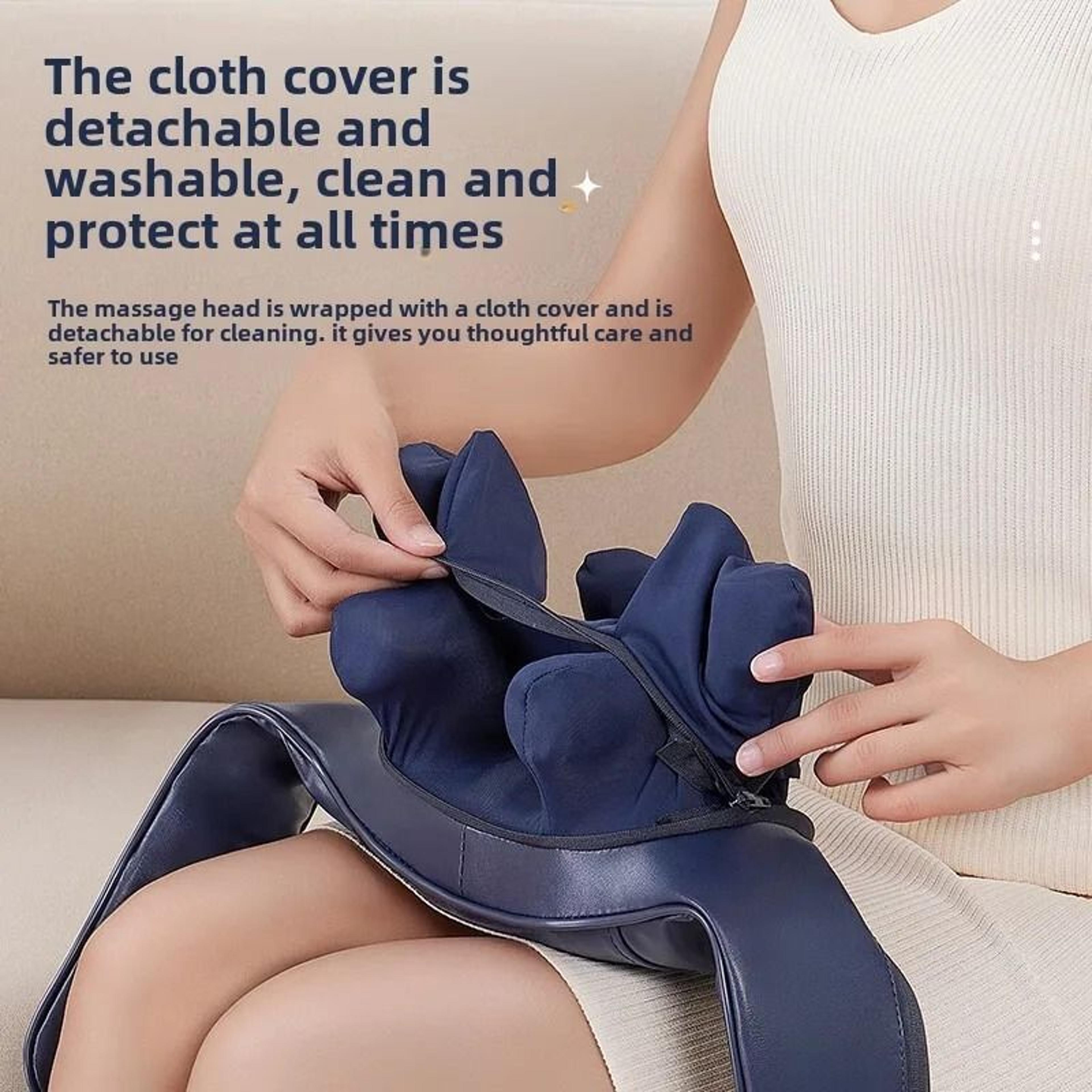 8-head wireless neck, shoulder, and back massager shawl with shiatsu kneading and thermal heat