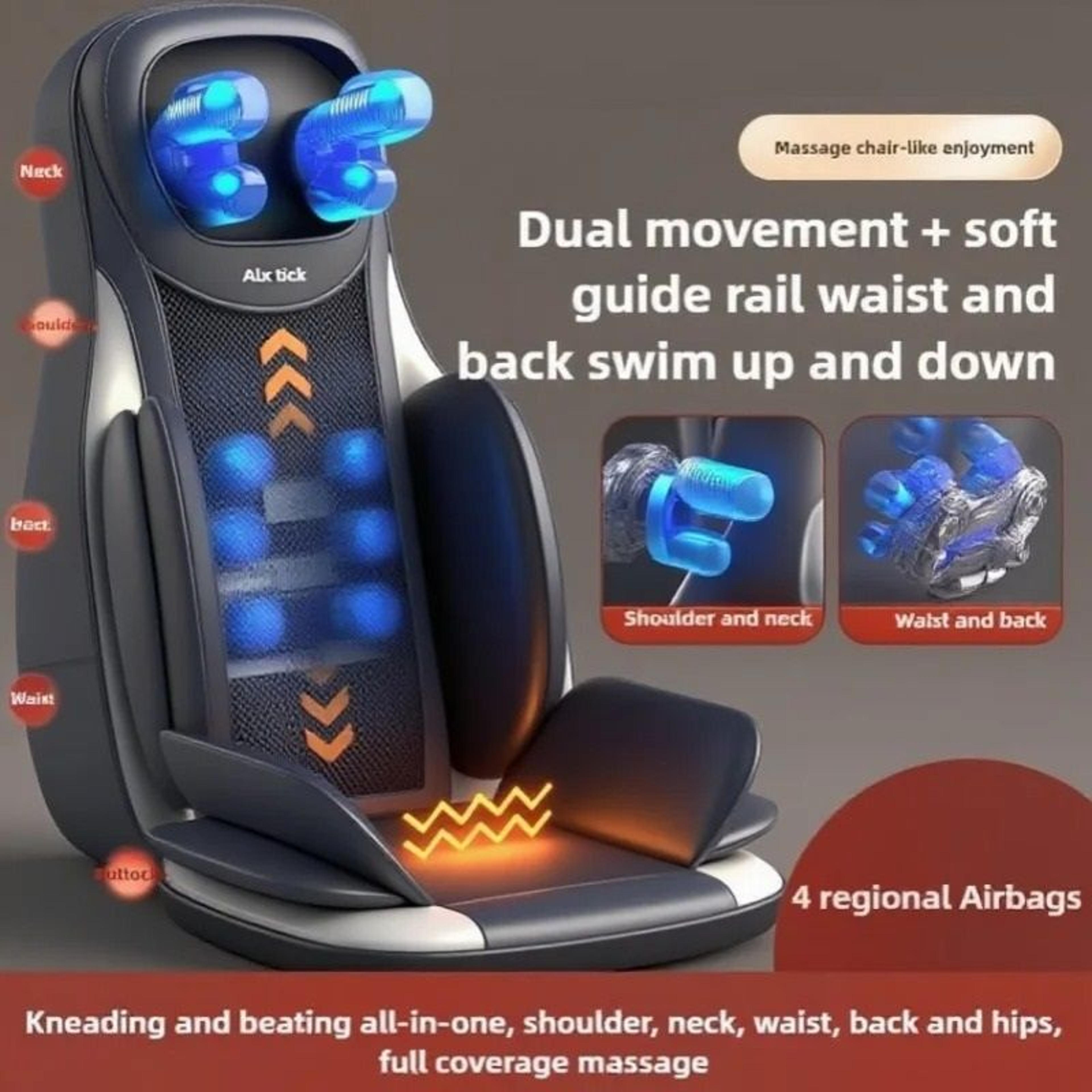 airbag upgrade shiatsu neck and back massager chair pad with heat and 3d kneading