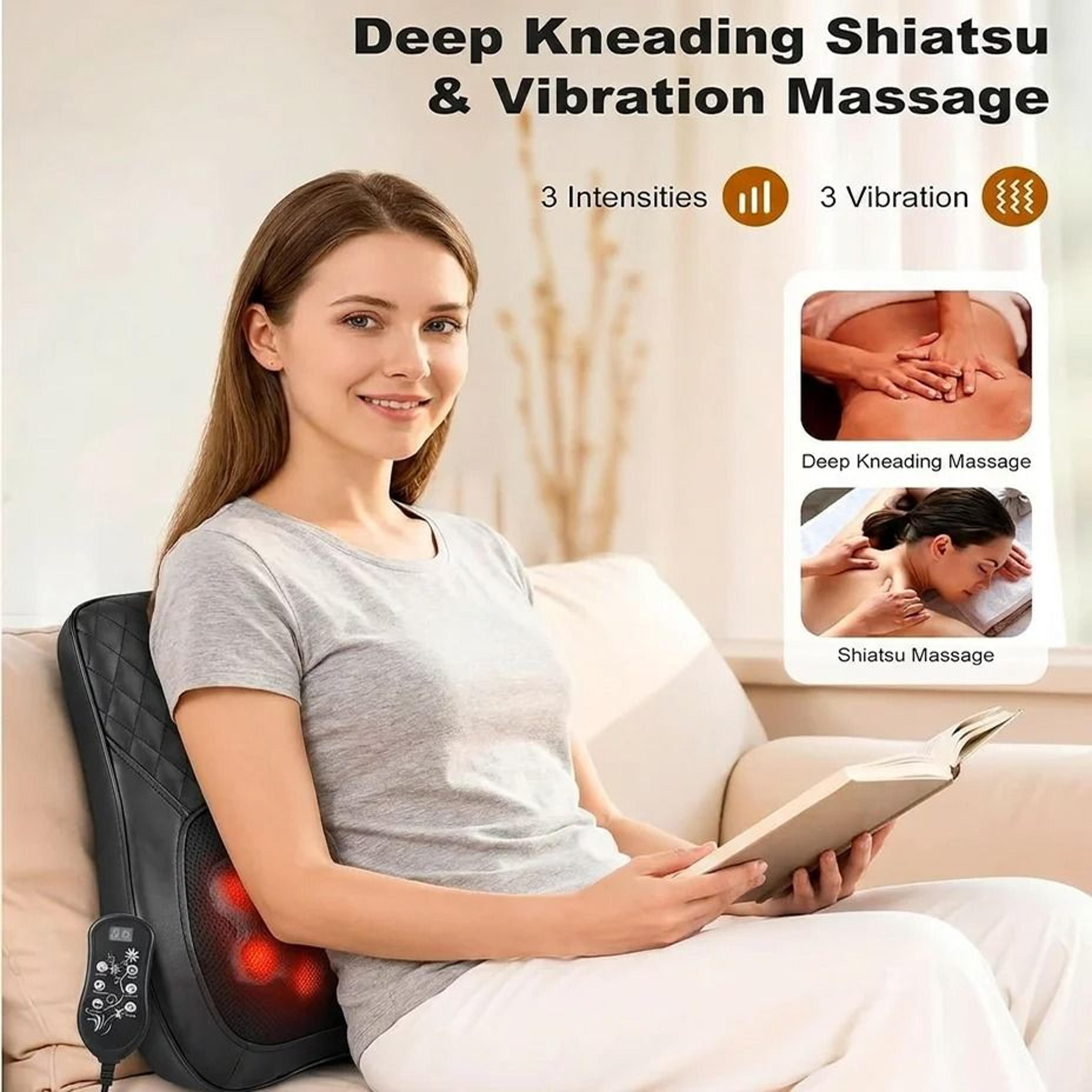 electric cervical massager pillow with heating and deep muscle kneading for neck, waist, and back