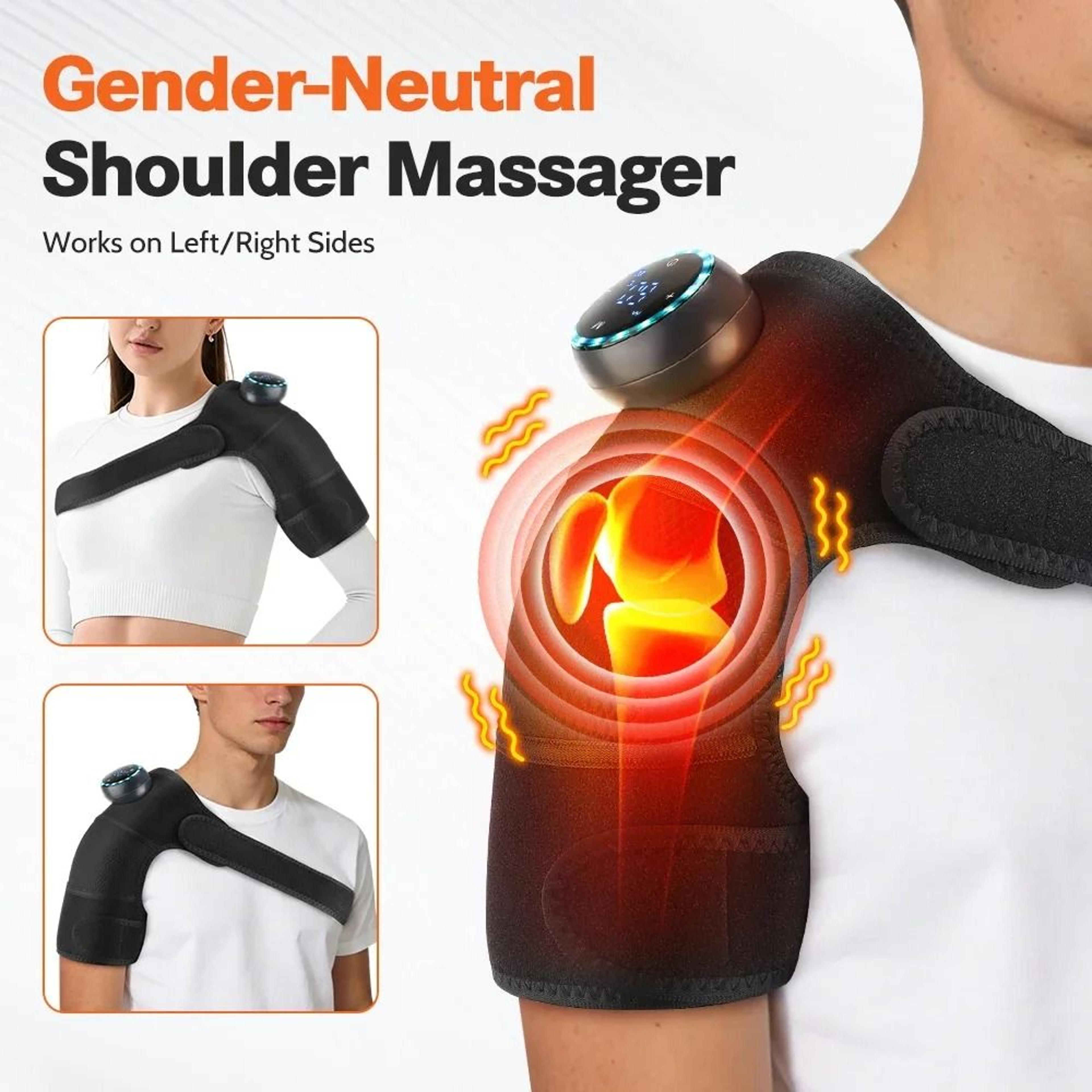 3-in-1 cordless heated knee, shoulder, and elbow massager with vibration and thermal joint therapy