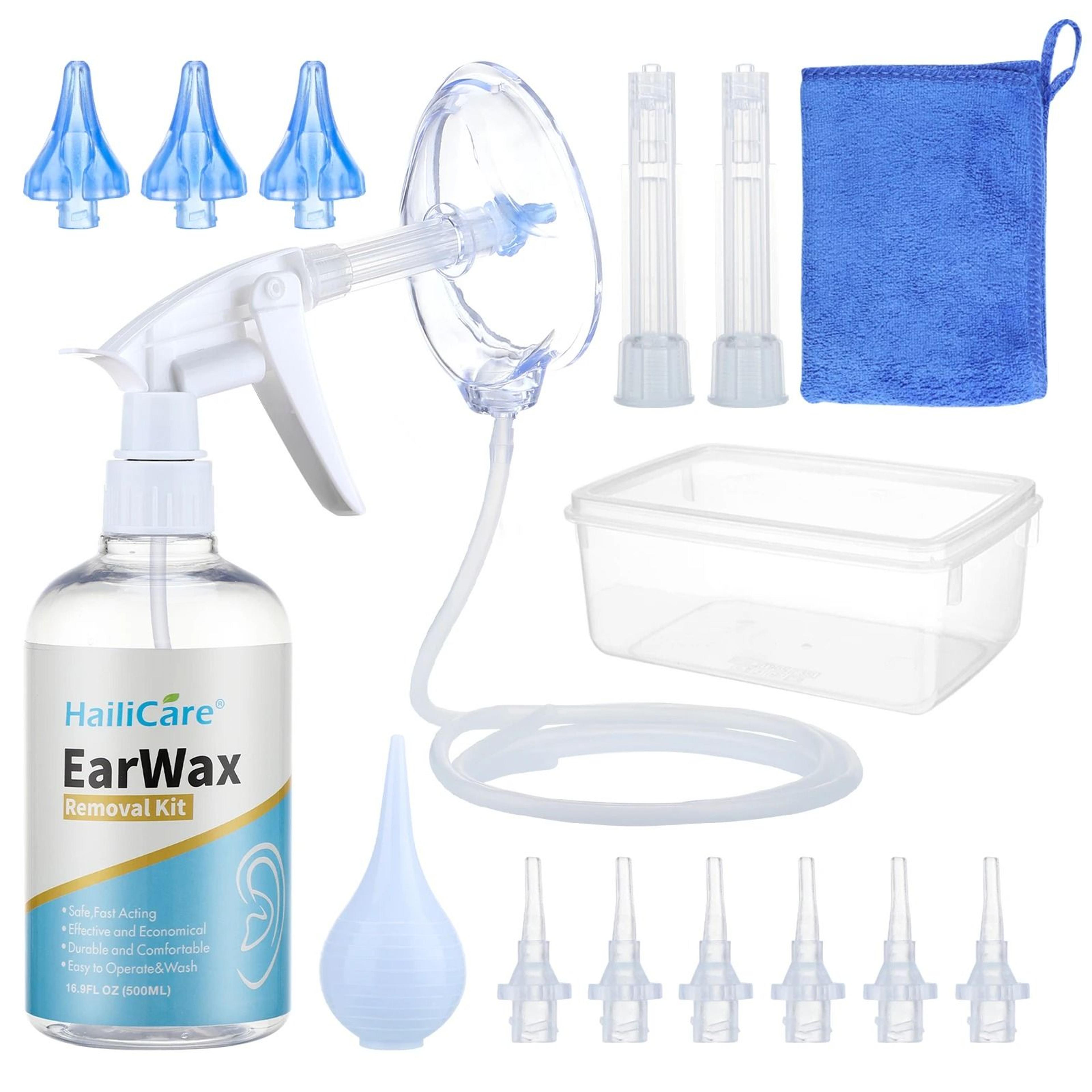 manual ear wax removal water irrigation flushing system kit (10 fl oz & 17 fl oz options)