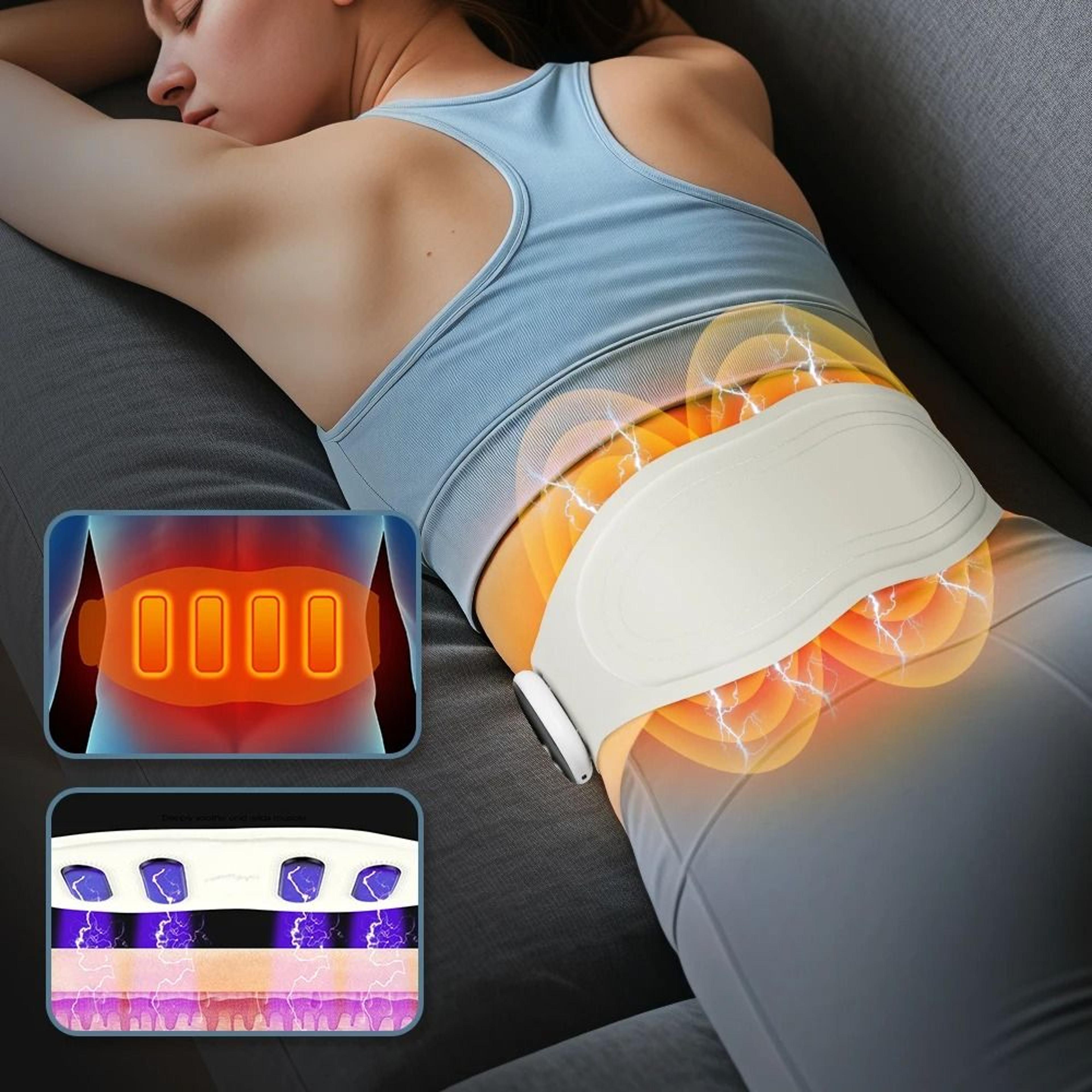 electric ems heating waist massager and warming belt with 8 modes, 19 levels, and abdominal muscle toner
