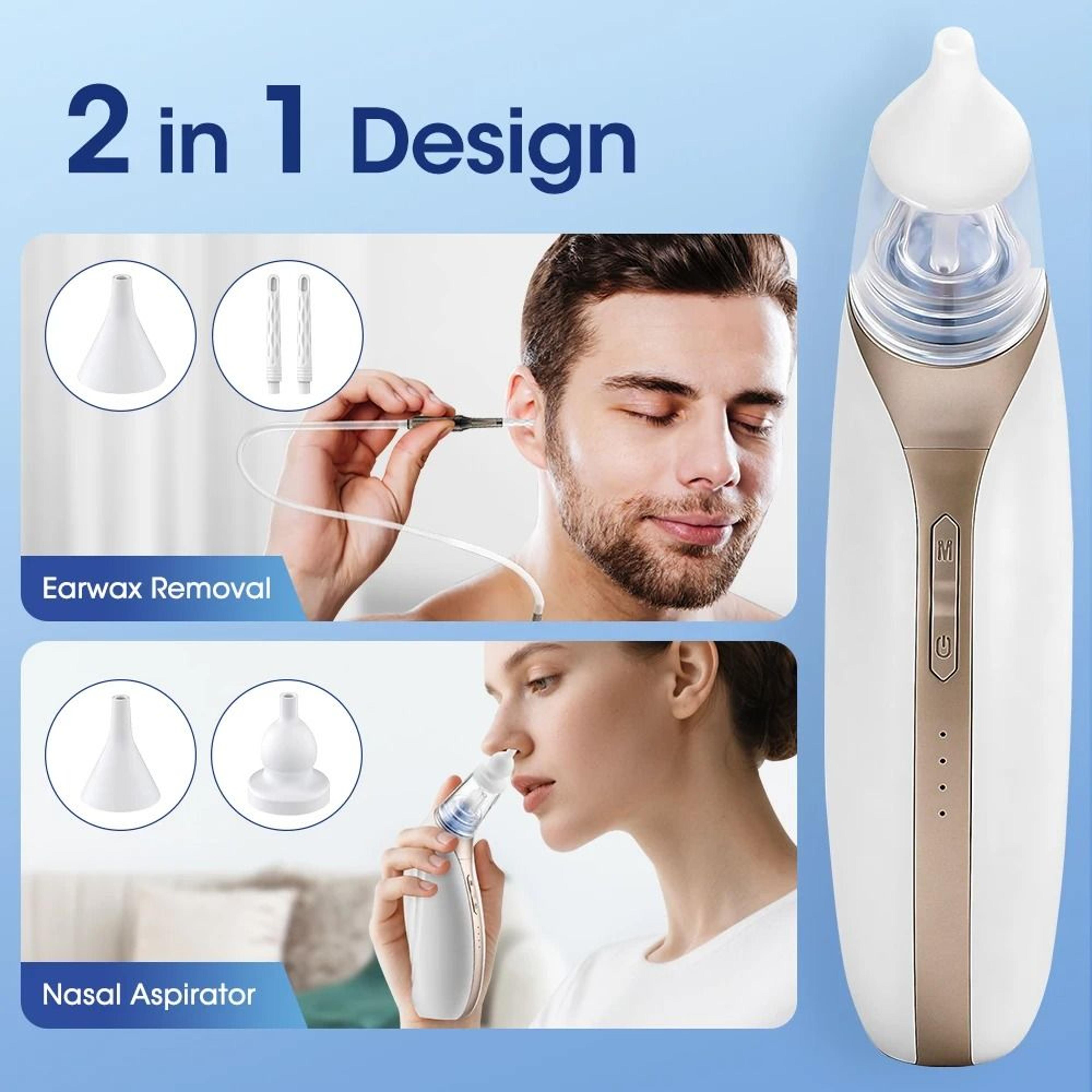upgraded electric baby nasal aspirator & ear wax removal kit with 3 adjustable suction speeds and rechargeable battery
