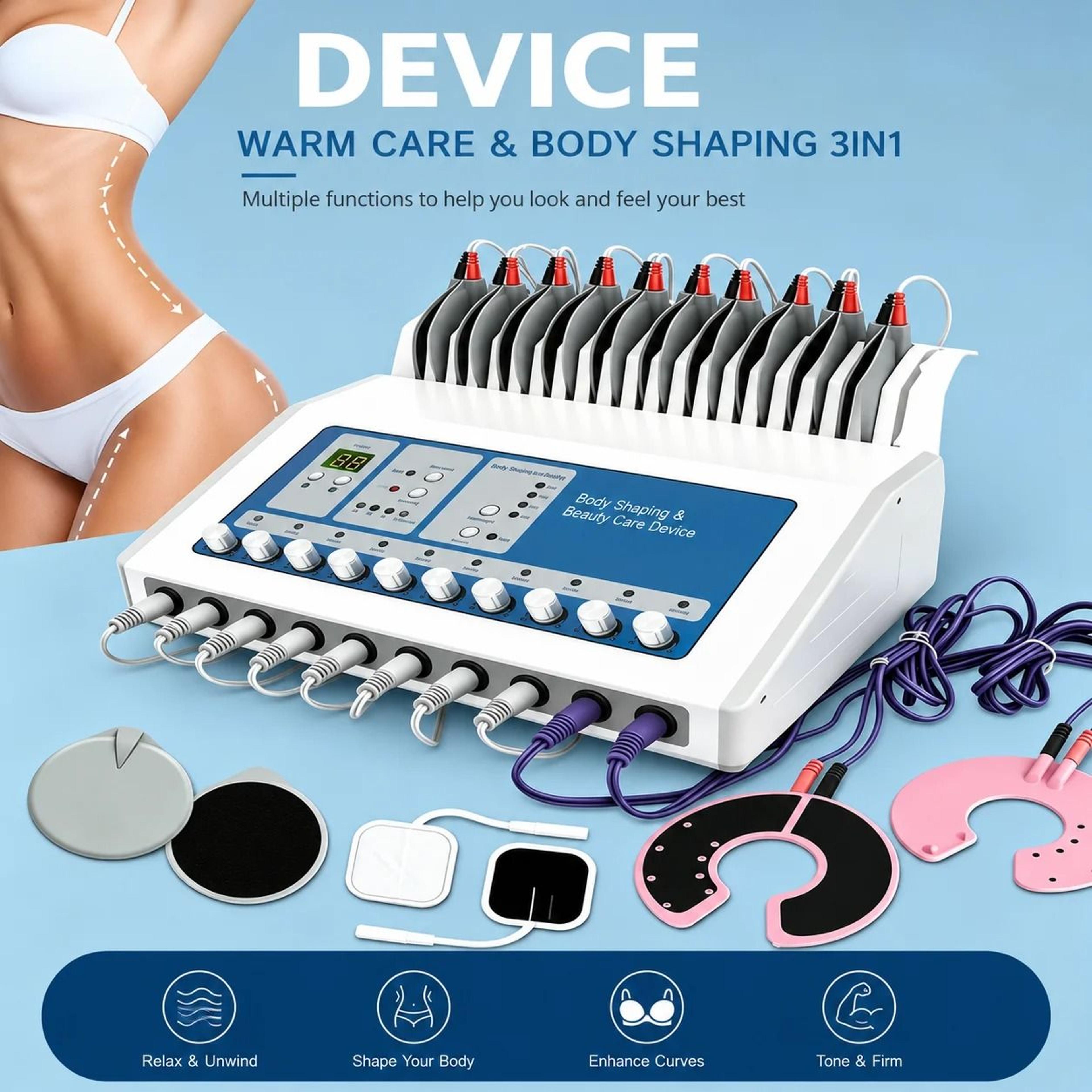 ems pulse massage beauty device for body care, relaxation, and home spa use