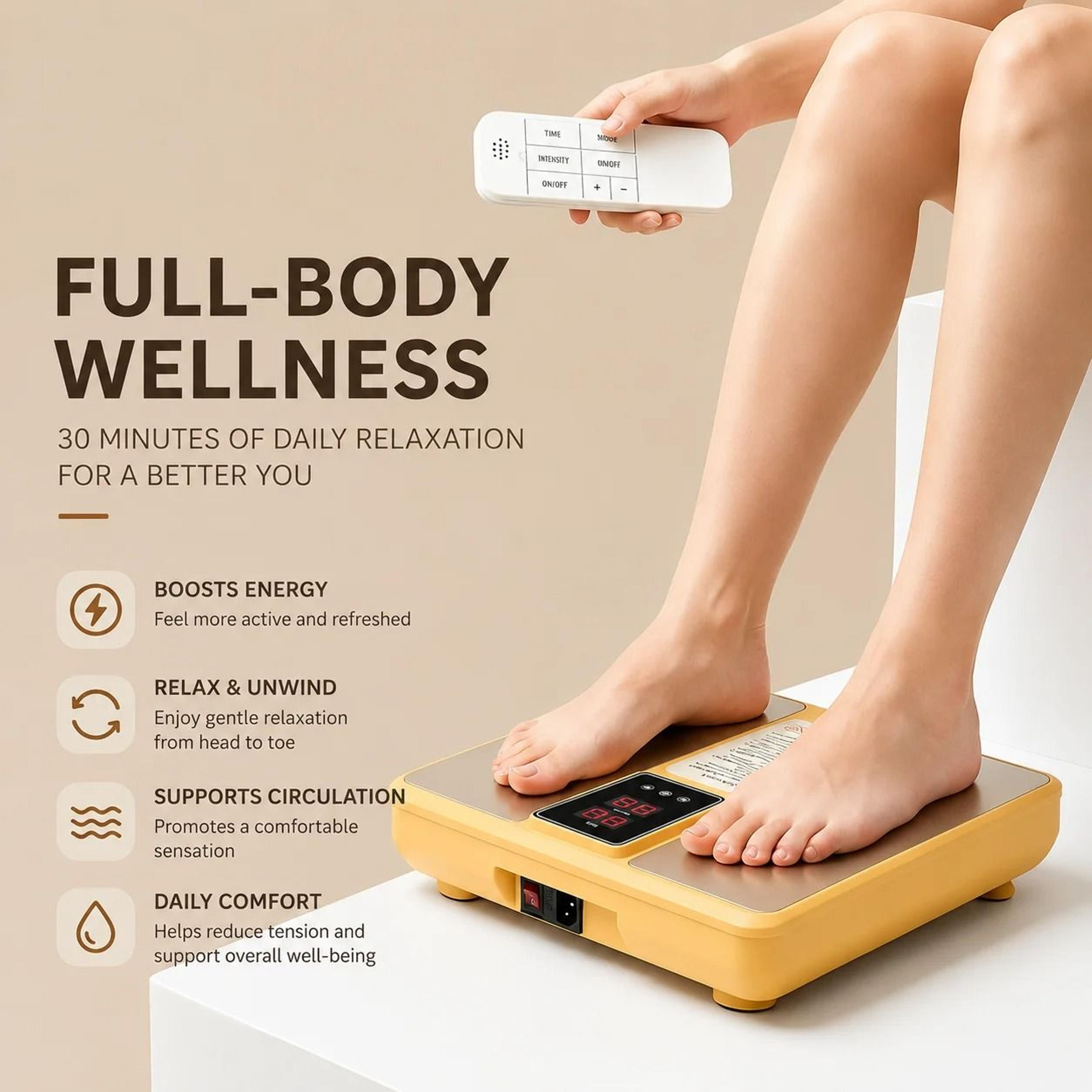warm thermal foot massager and physical energy device for deep relaxation and foot care