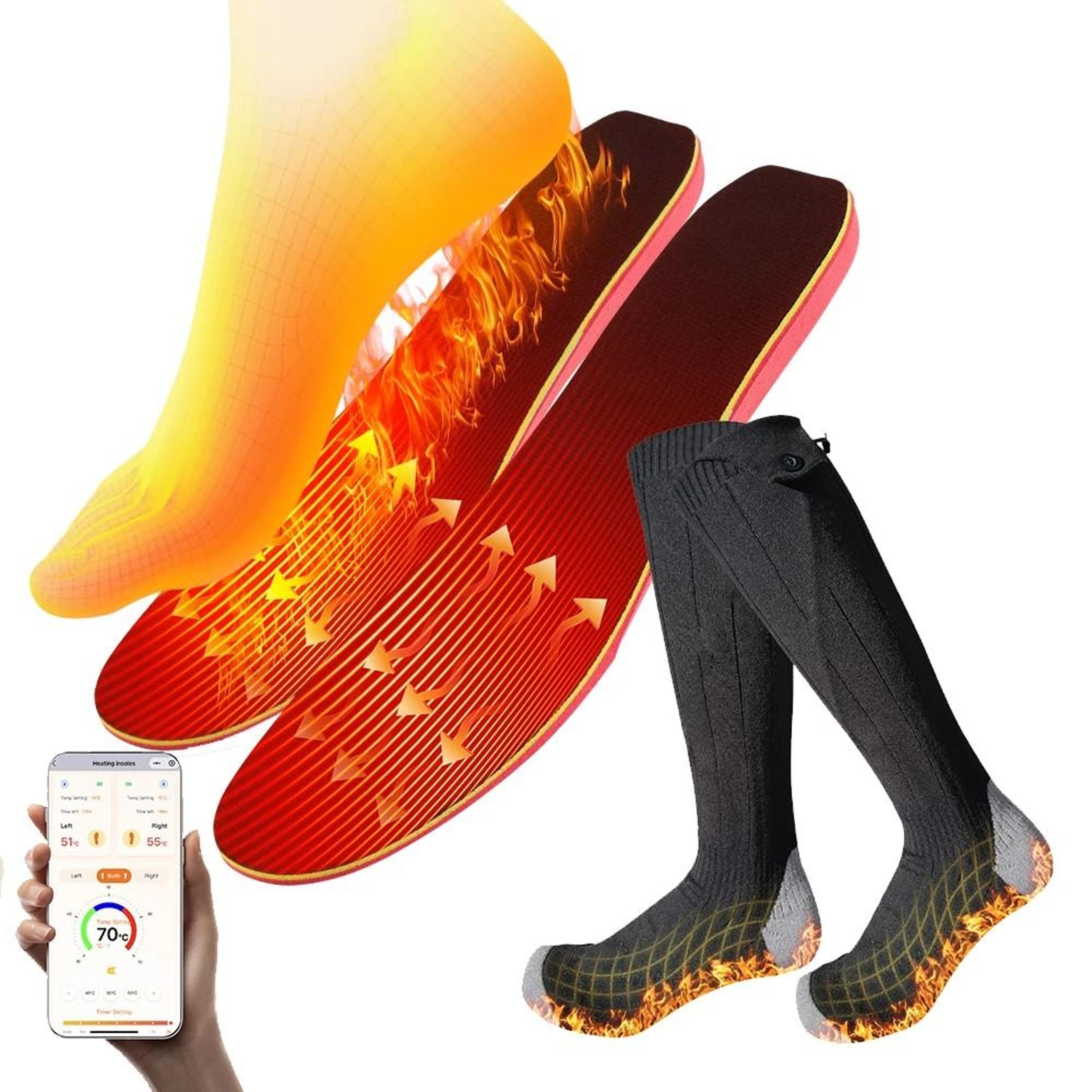 app-controlled heated insoles and electric foot warming shoe pads for winter outdoor sports