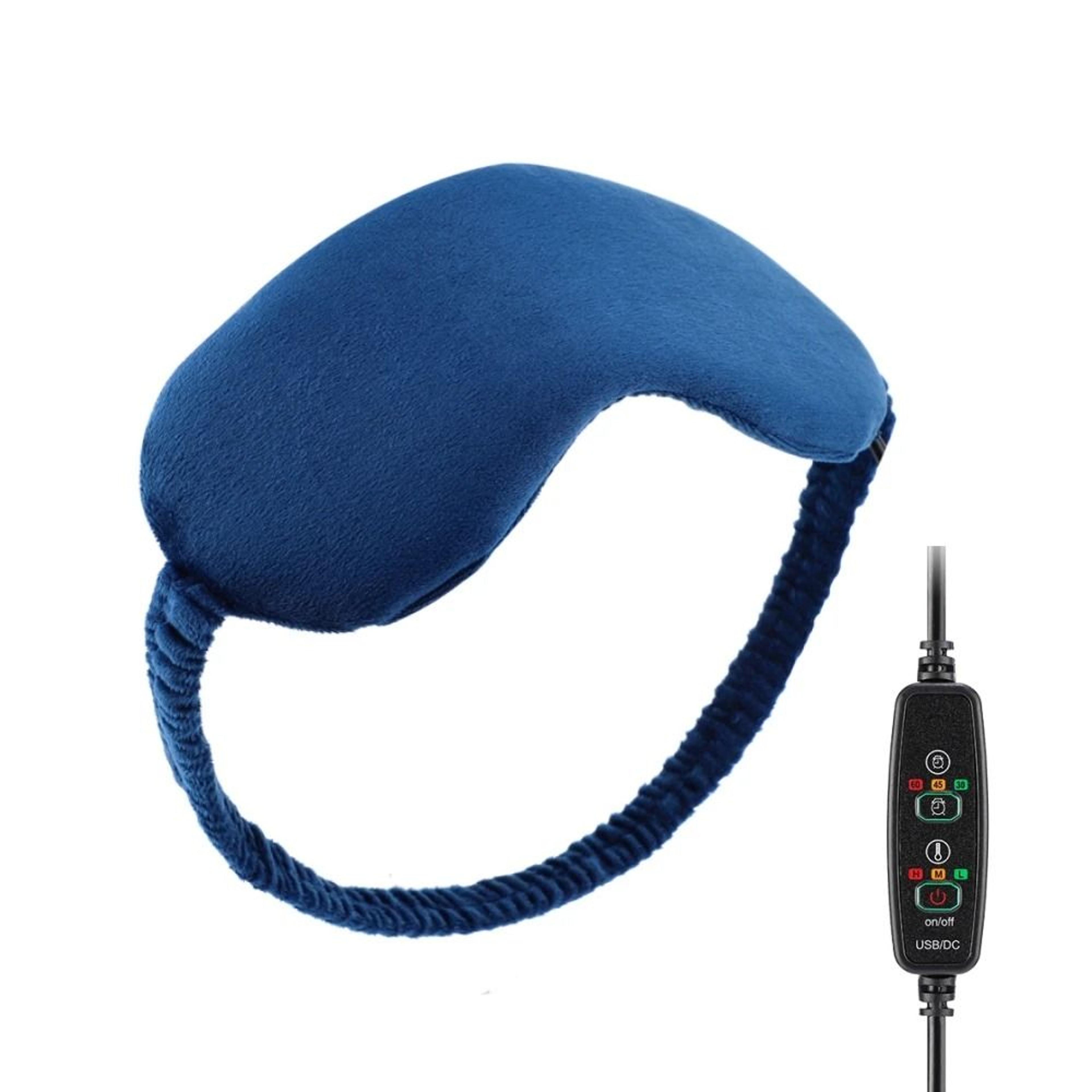 heated eye massager sleep mask – usb rechargeable hot compress & light-blocking eyeshade for screen strain & travel