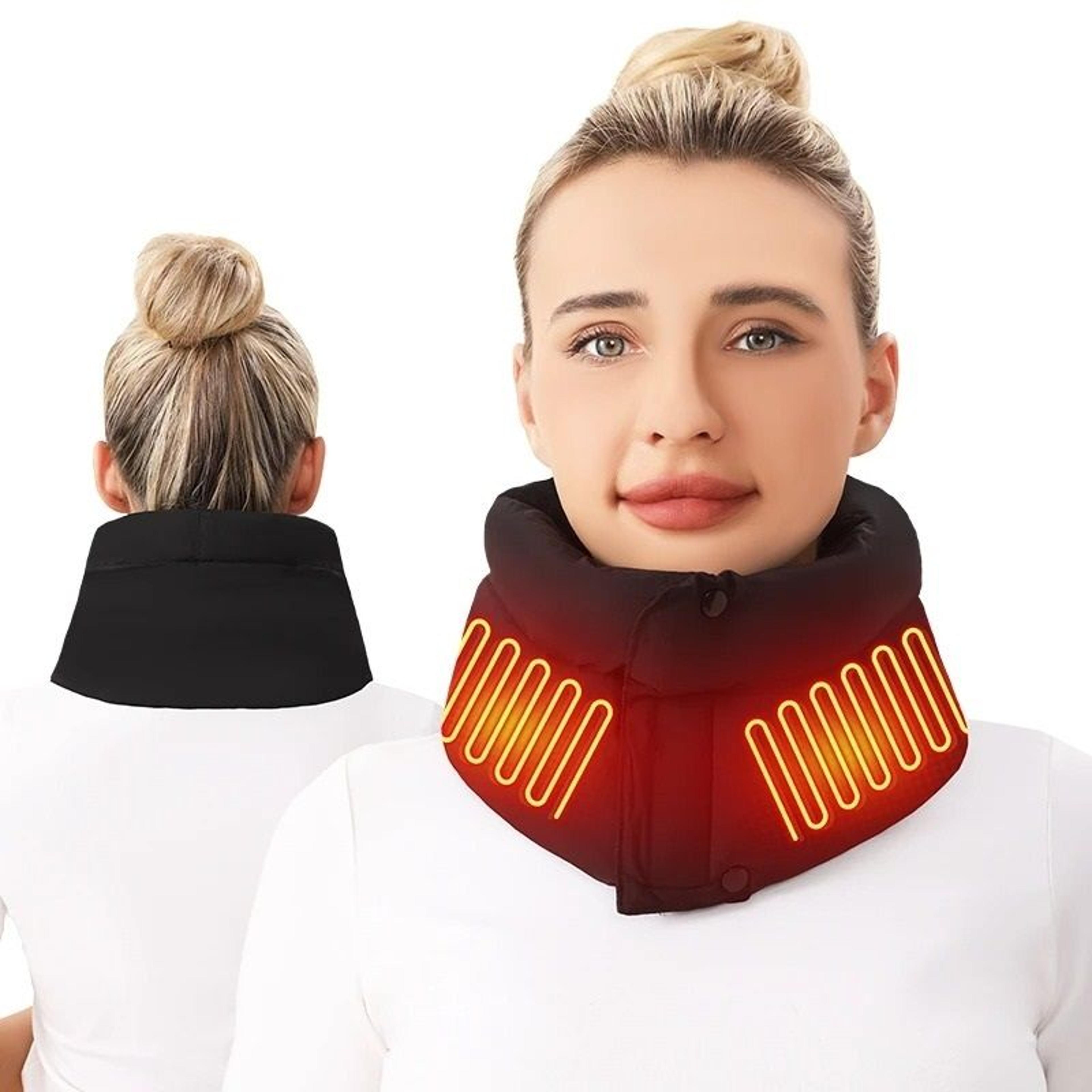 electric heating neck wrap scarf – 3 adjustable temperature levels cold weather heated warmer for neck protection & hot