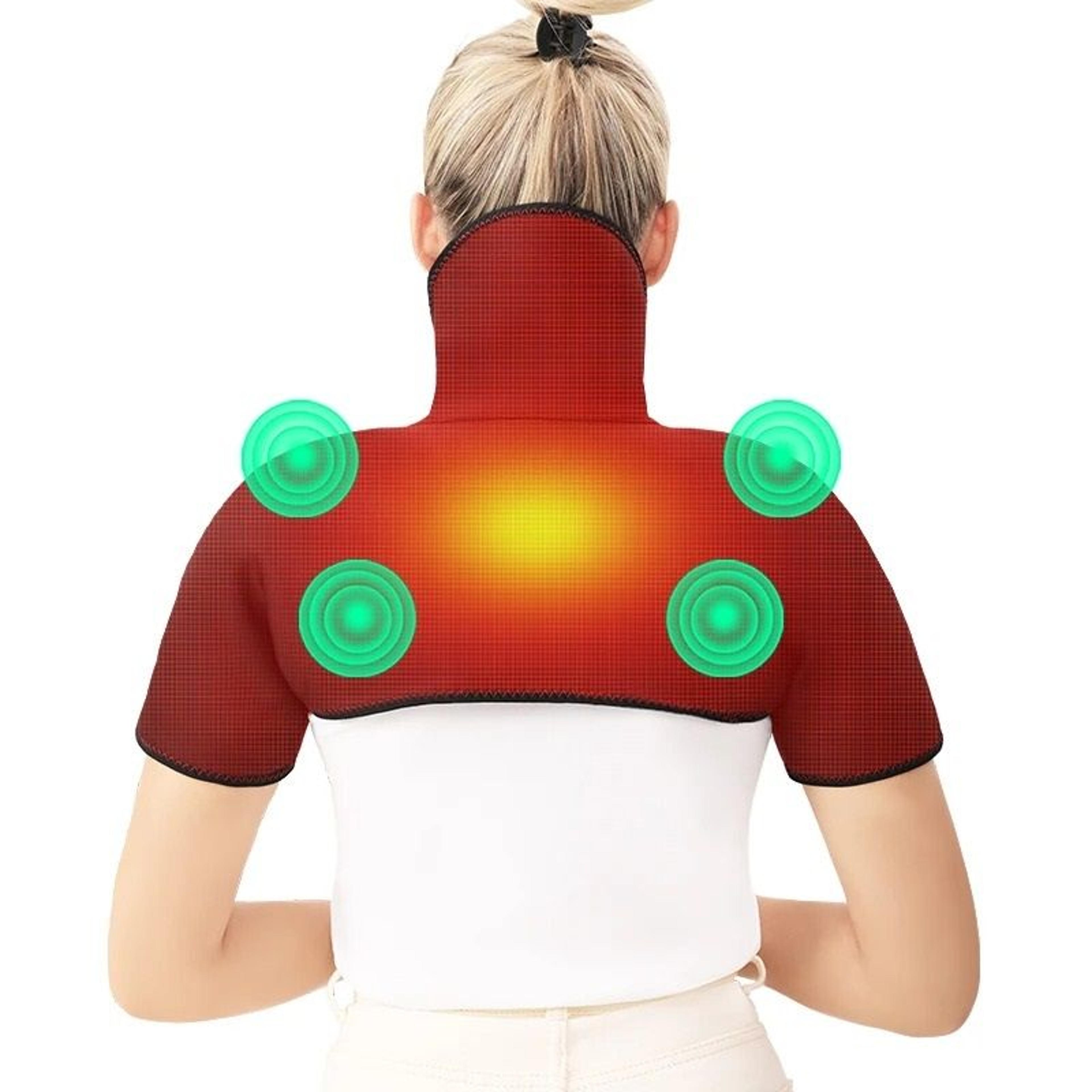 shoulder & neck heating massage shawl – 3 temperature levels thermal compress electric heating pad wrap for cervical str