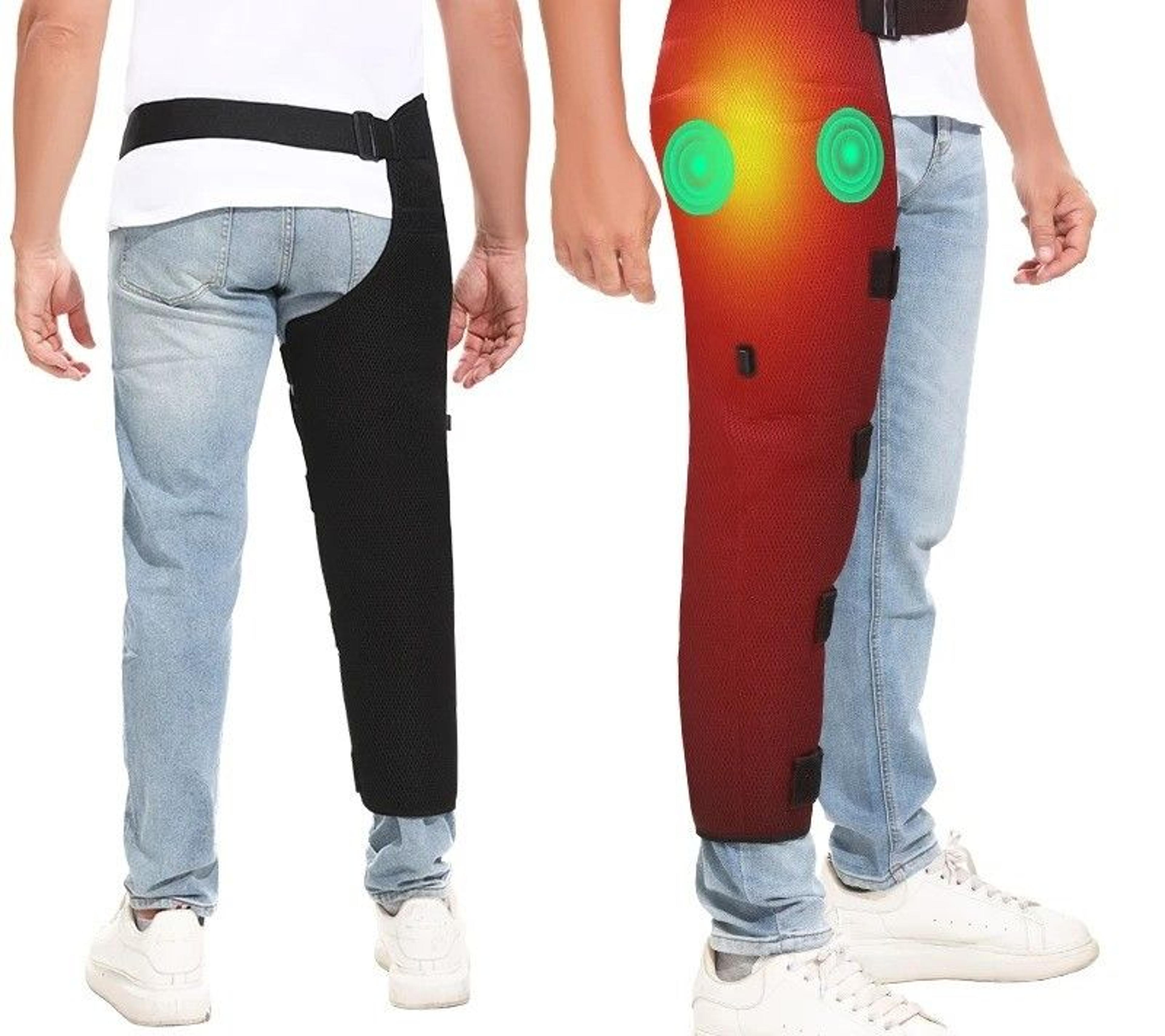 long hip & leg heating pad with vibration massager – electric heated leg wrap for hip, thigh, knee & calf relief