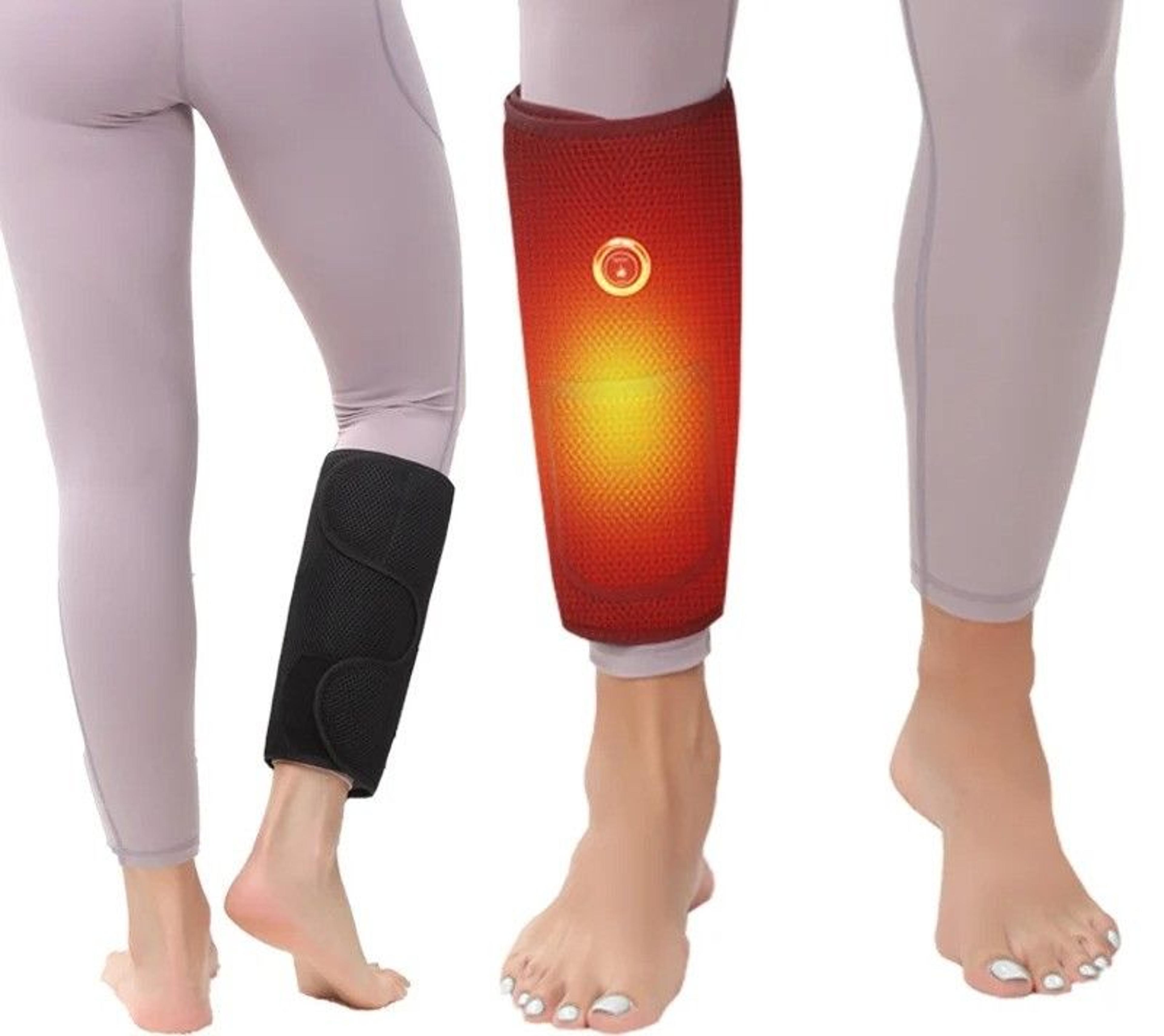 electric heating calf pad & leg vibration massager – 3 heating modes heated wrap for arm & calf muscle relaxation & wint
