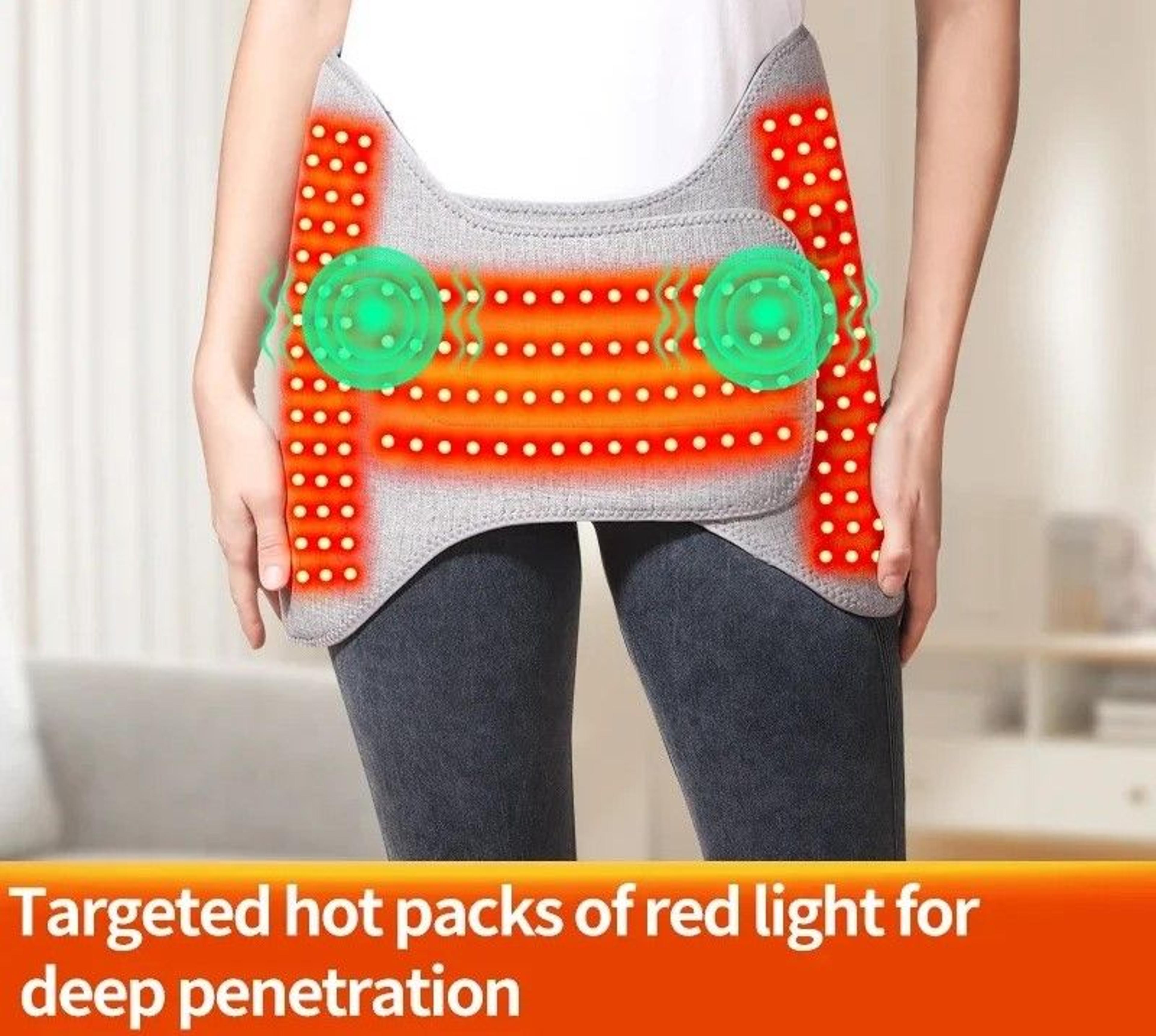 red light heating waist hot compress massager – vibration lumbar support belt & back thermal wrap for muscle relaxation