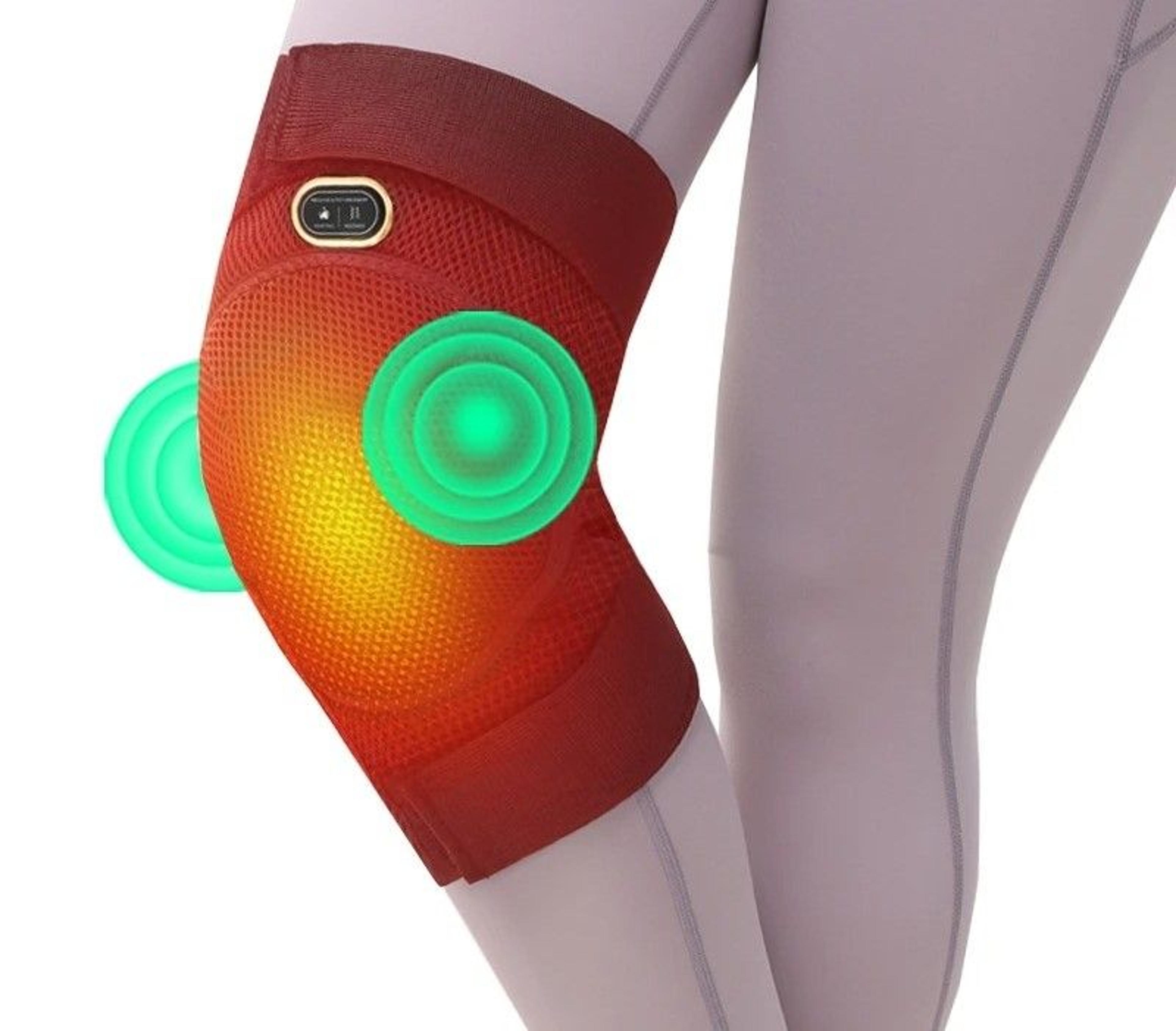 knee massager with heat and vibration – electric heating knee support brace & warmer device for pain relief & joint stif