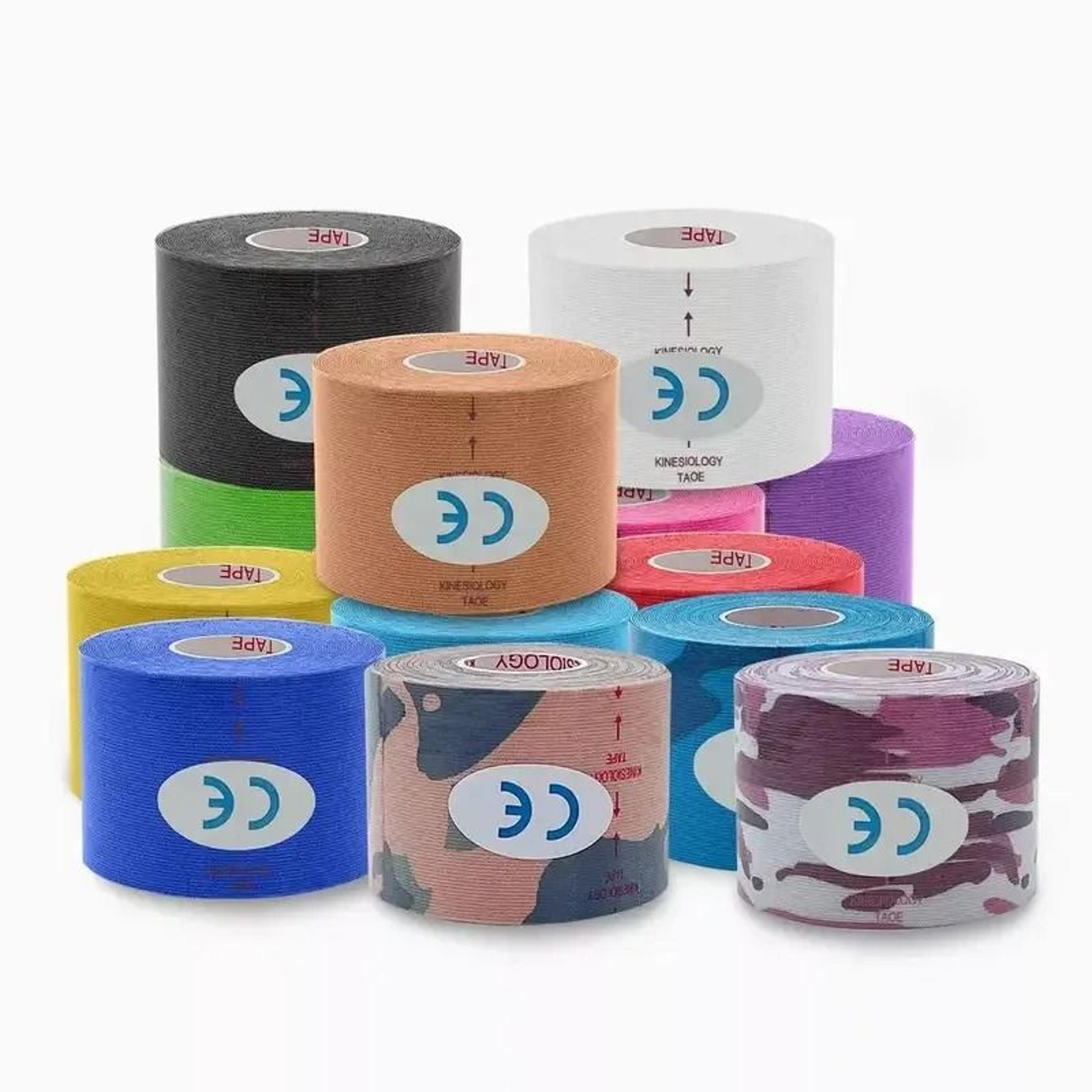 elastic kinesiology sports tape and self adhesive support bandage (3 in / 7.5 cm)