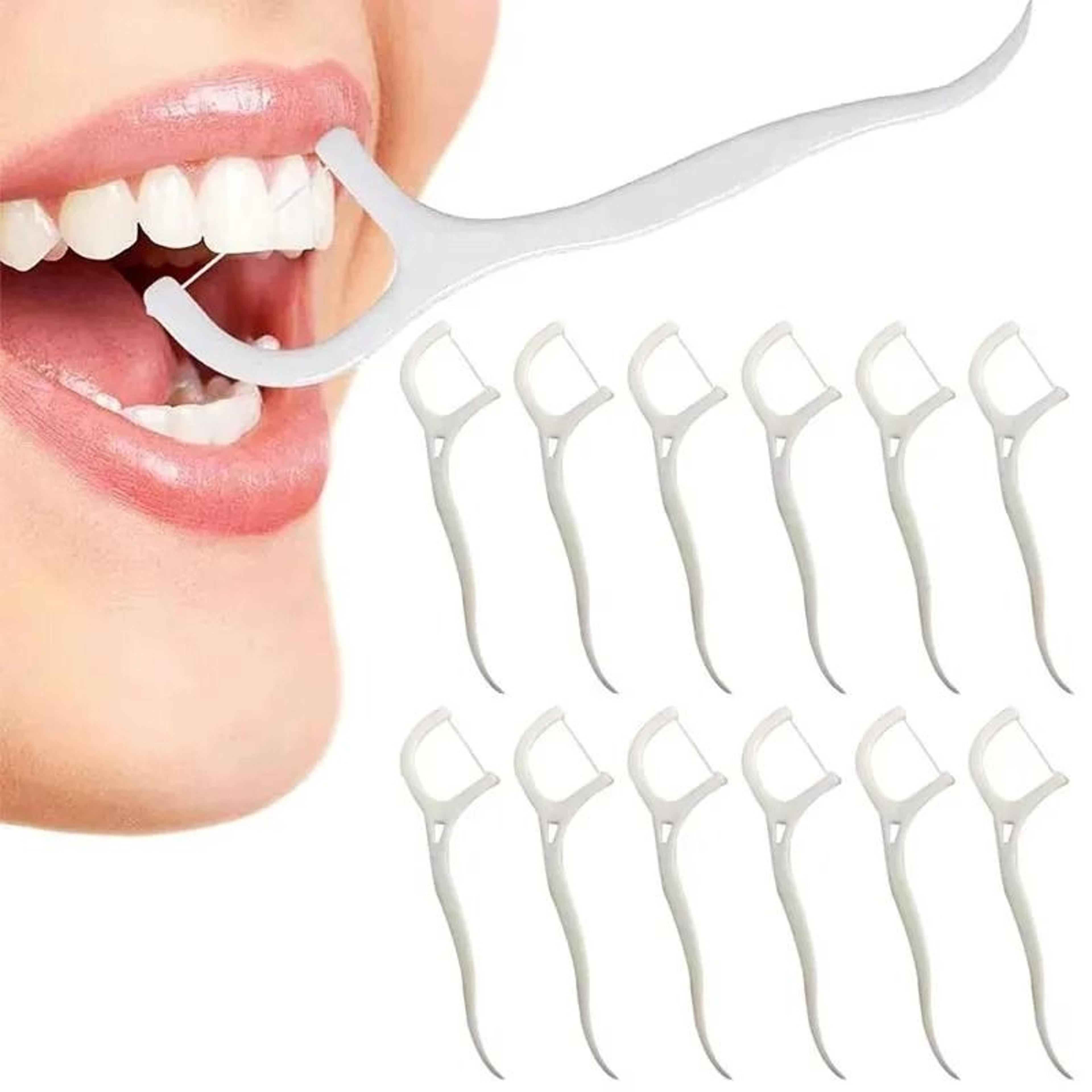 disposable dental floss picks & interdental tooth cleaner
