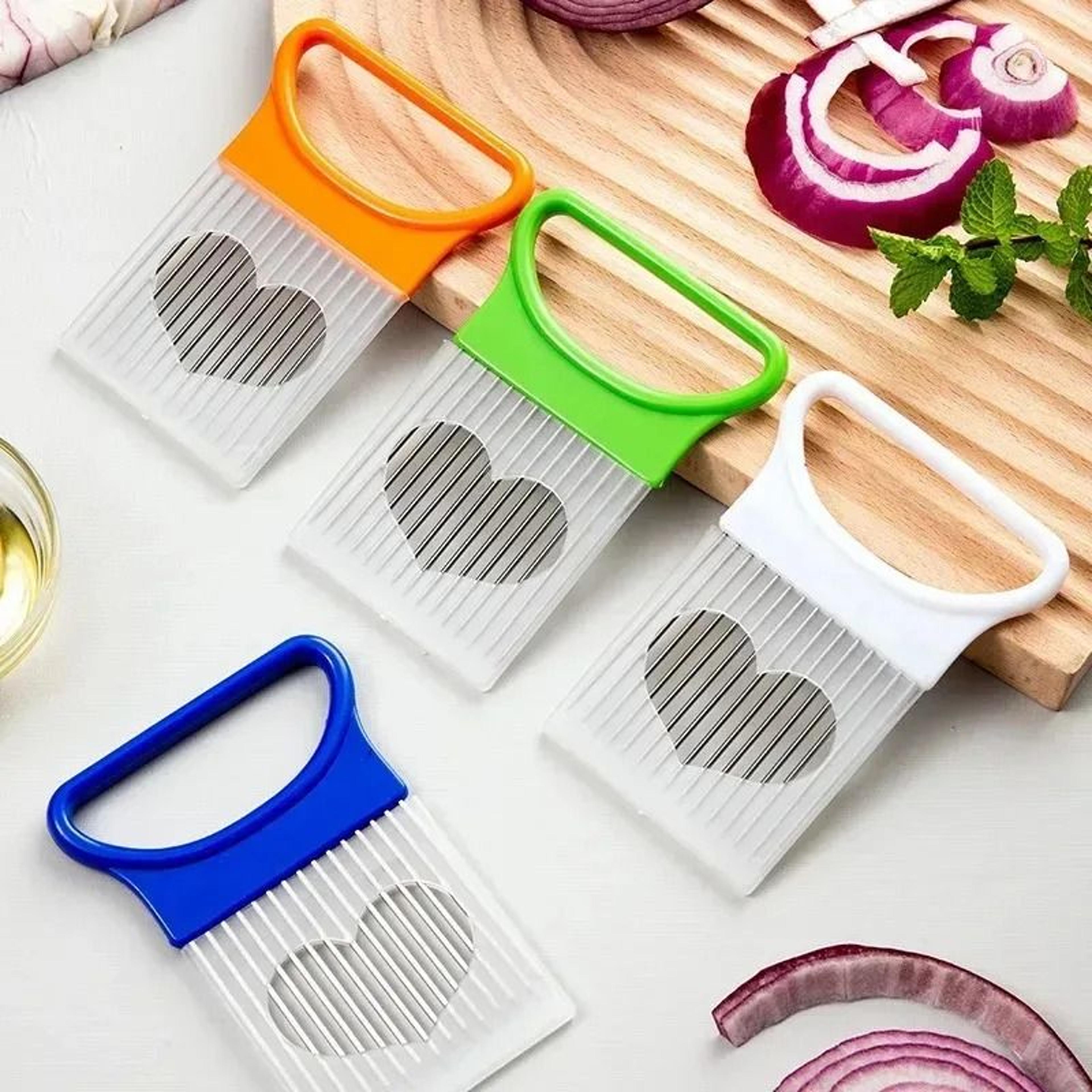 stainless steel onion holder & food slicing guide (1, 2, or 3 pack)