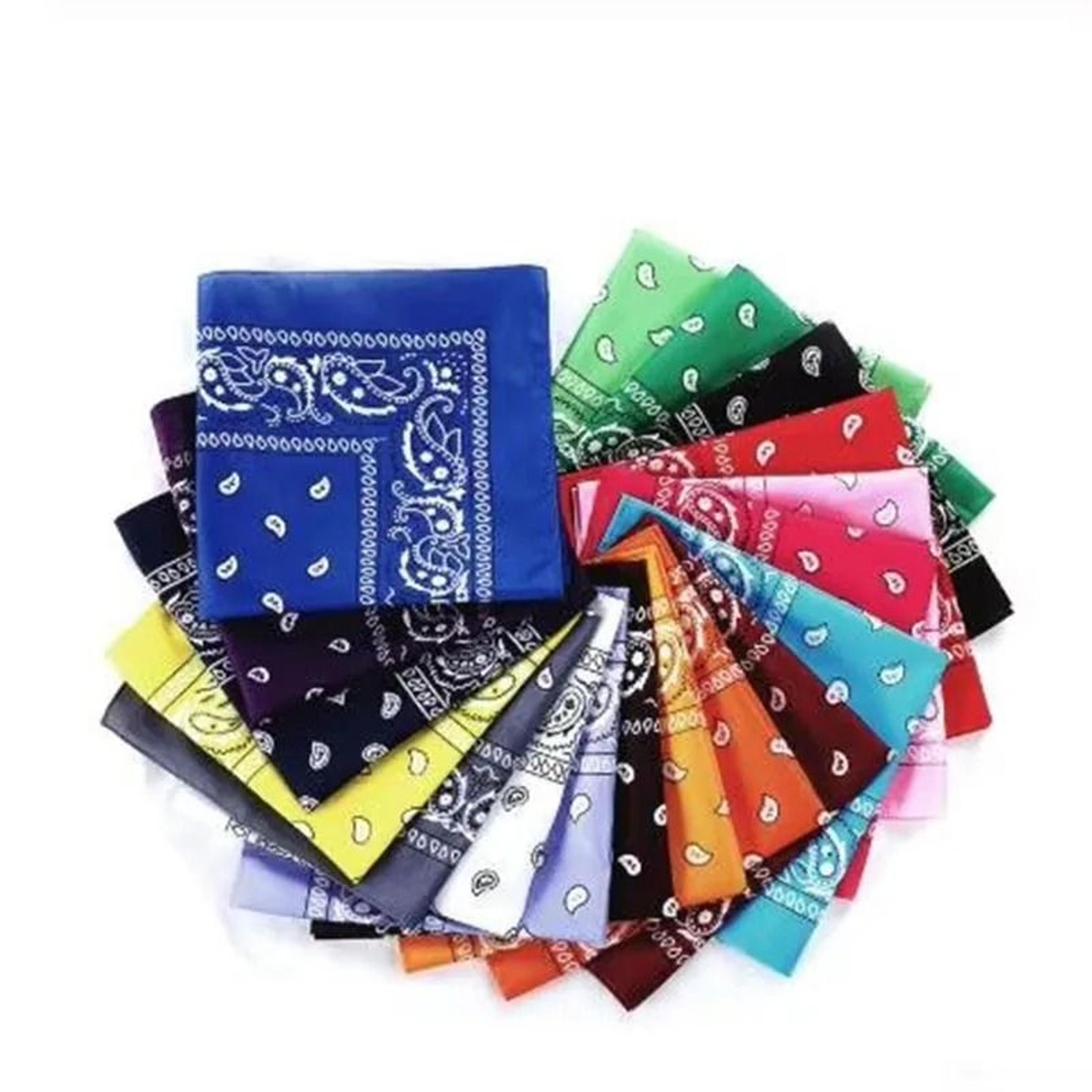 classic paisley hip hop square bandana scarf (1, 2, or 3 pack) – 21 in x 21 in