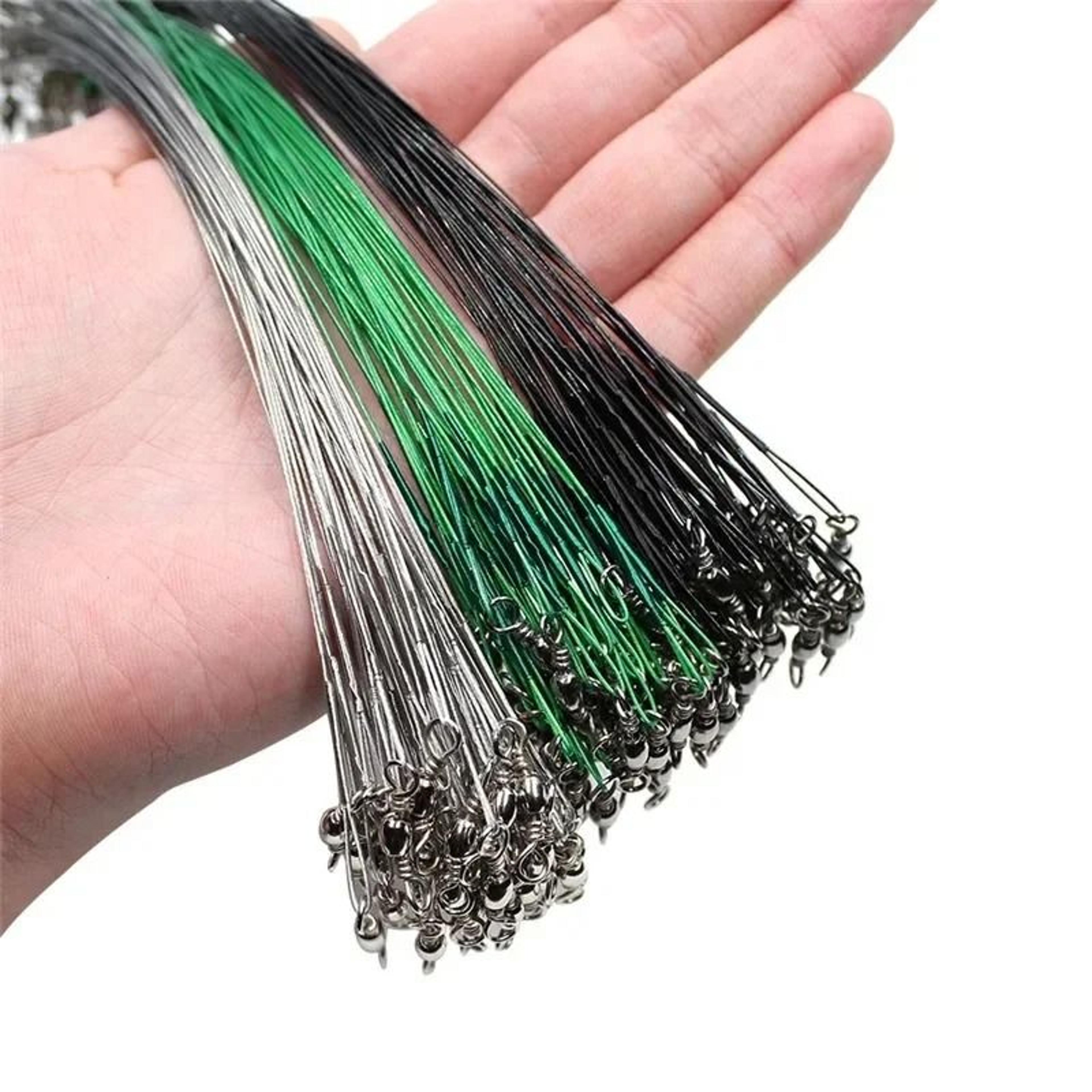 anti-bite steel fishing line leaders with swivels