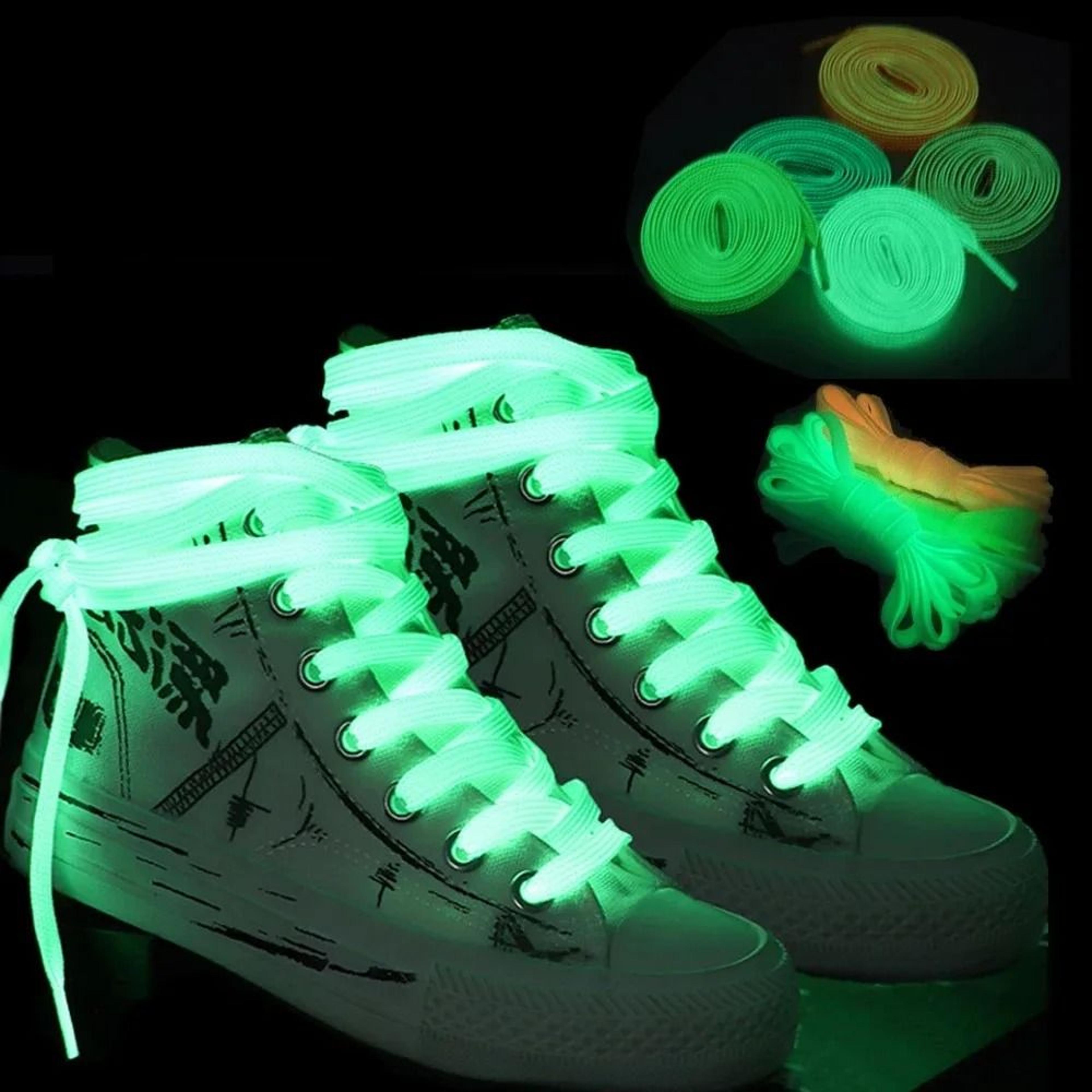 glow in the dark luminous shoelaces for sneakers and sports shoes (1 pair)