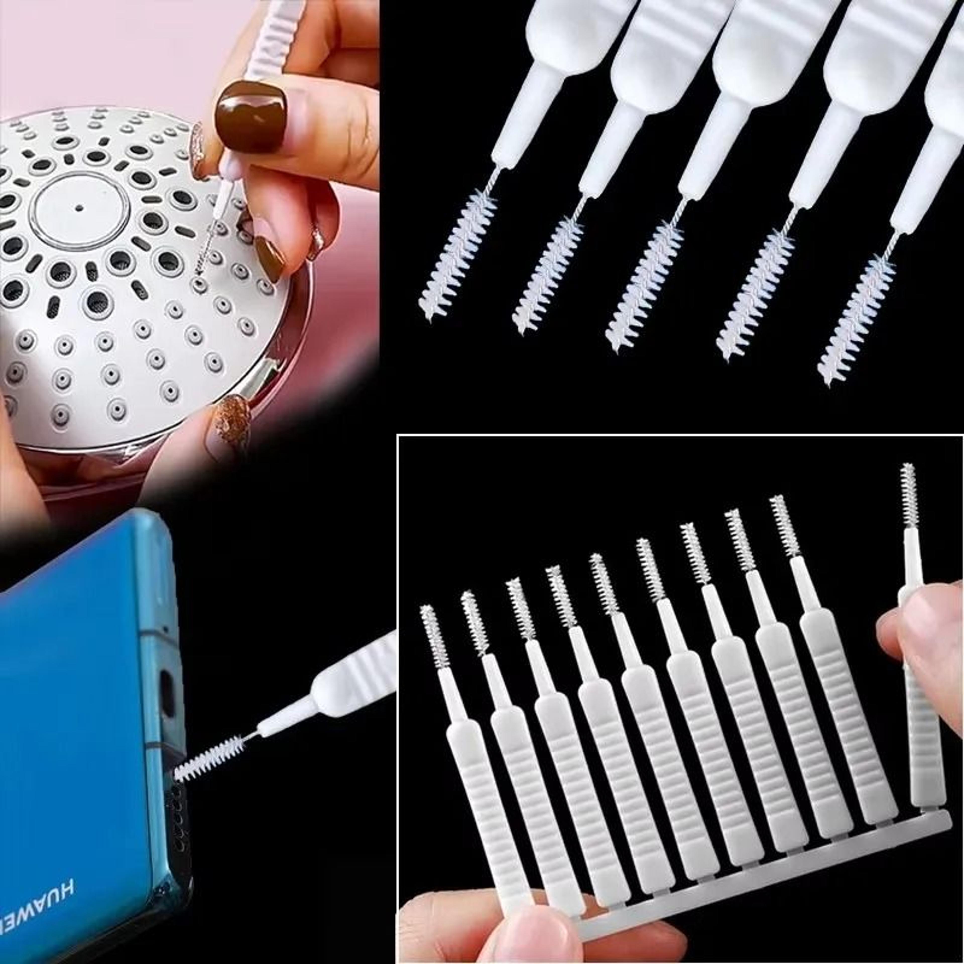 mini shower head & crevice cleaning brushes (10, 30, or 60 pack)