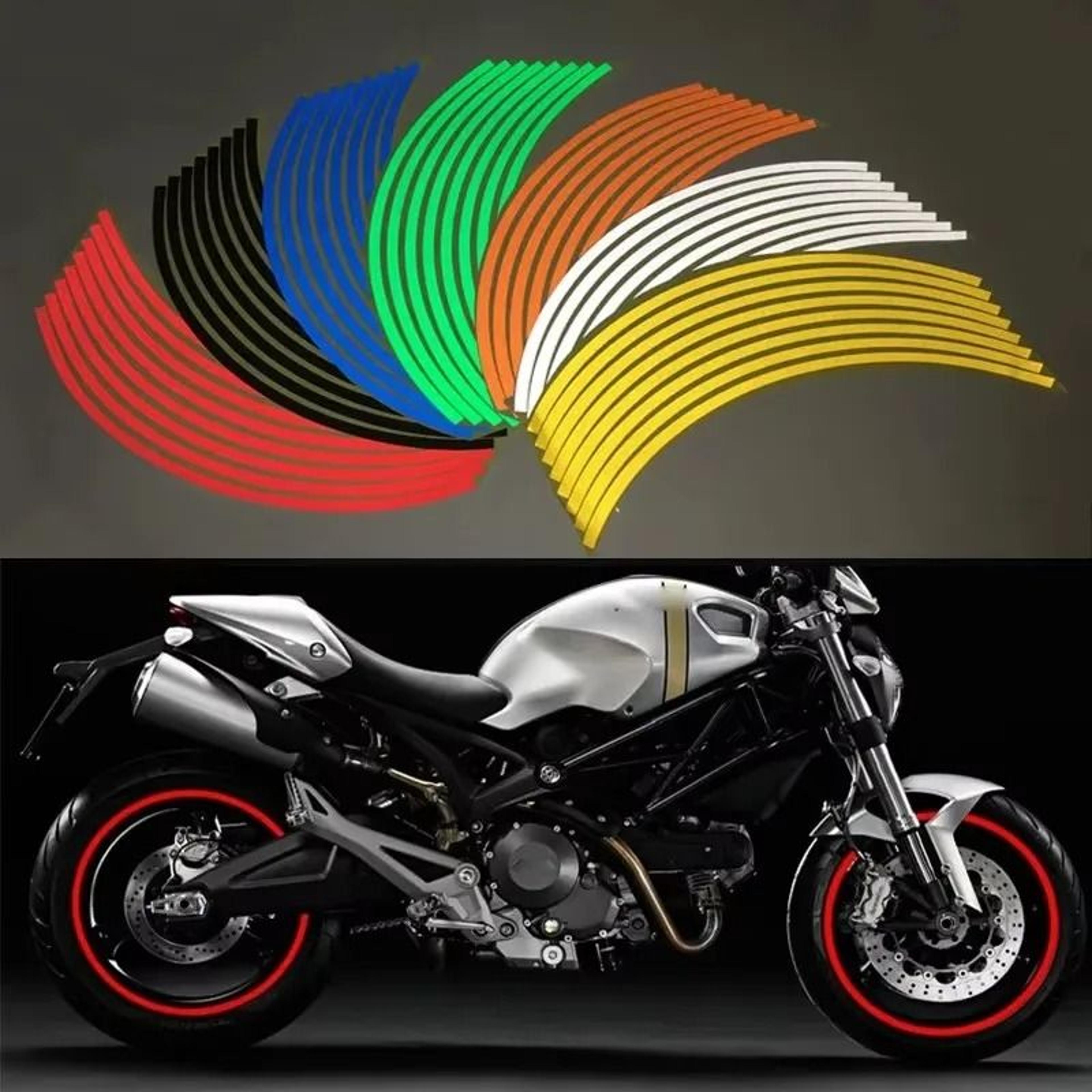 reflective wheel rim tape decals & motorcycle stickers (1, 2, or 3 sets) – fits 17 in & 18 in rims
