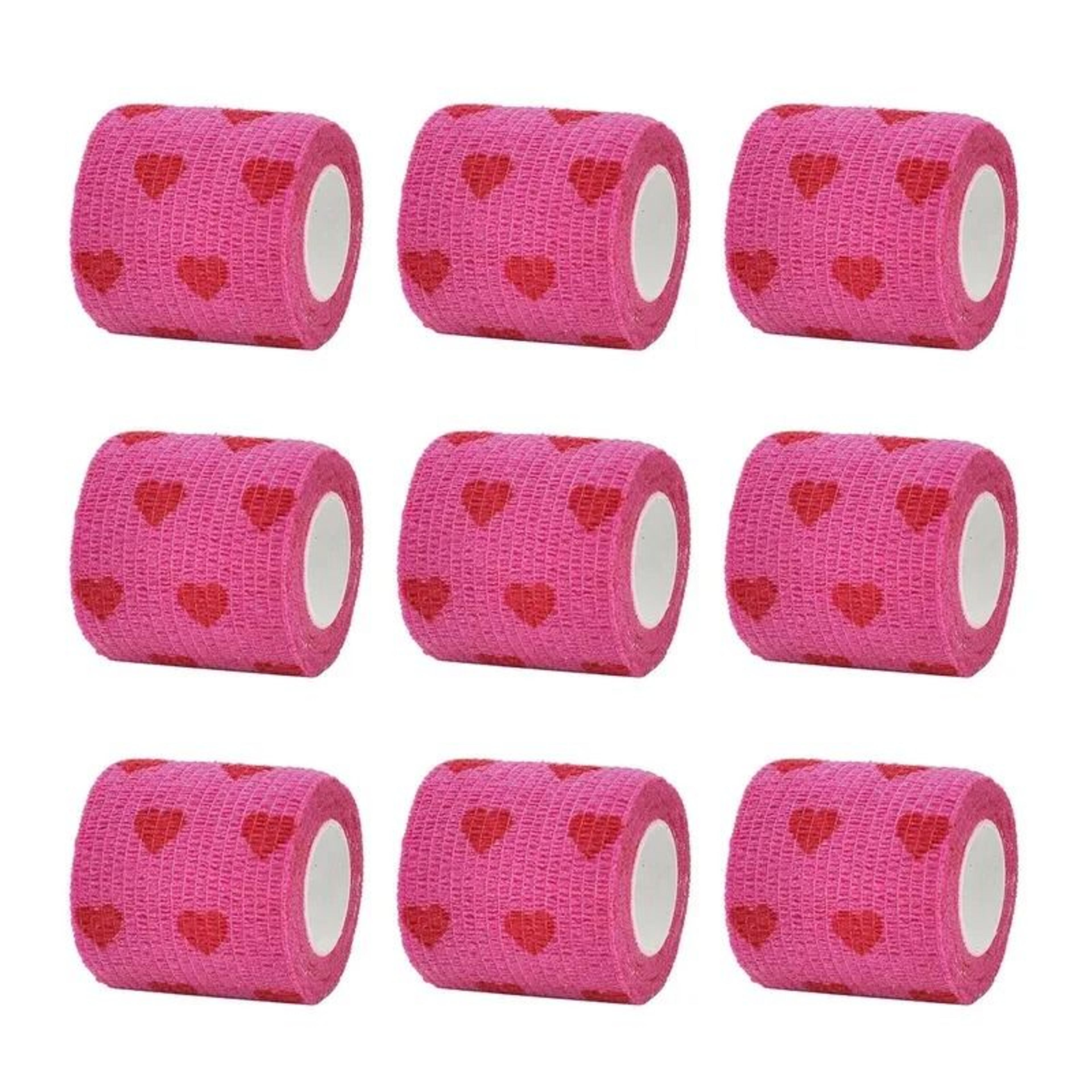 red heart printed self adhesive elastic bandage wrap tape
