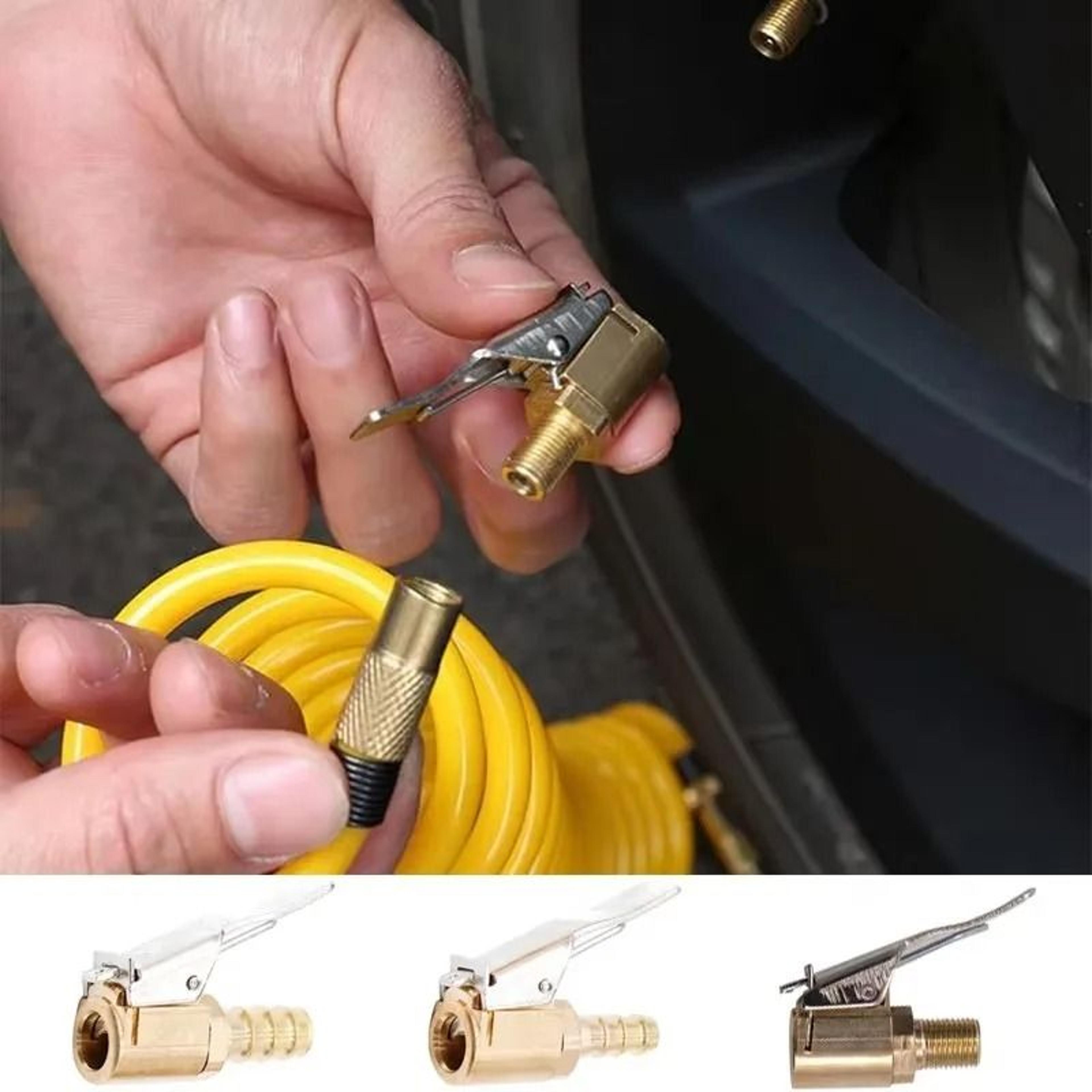 brass air pump chuck clip and tire inflator valve adapter