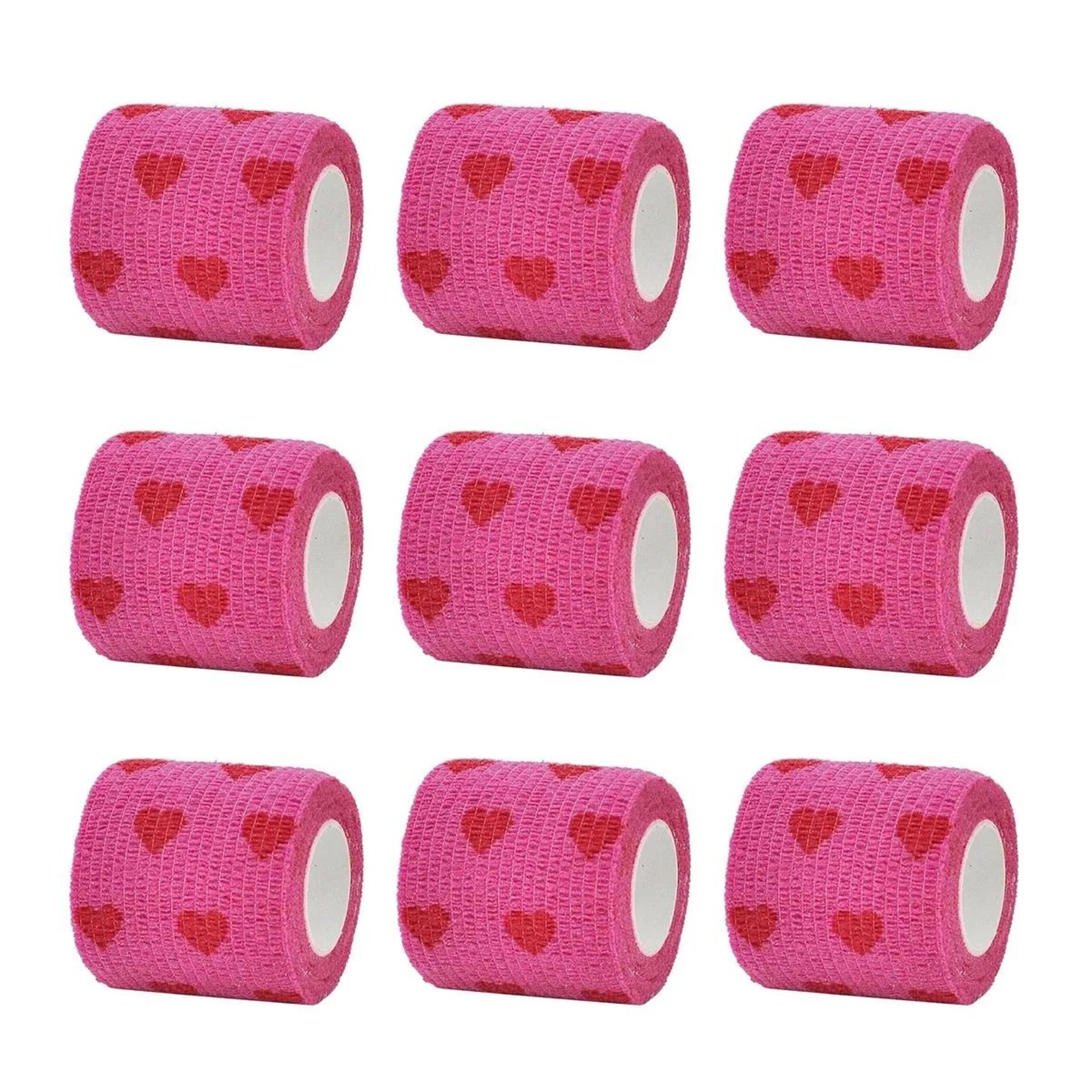 red heart print self adhesive elastic bandage sports wrap