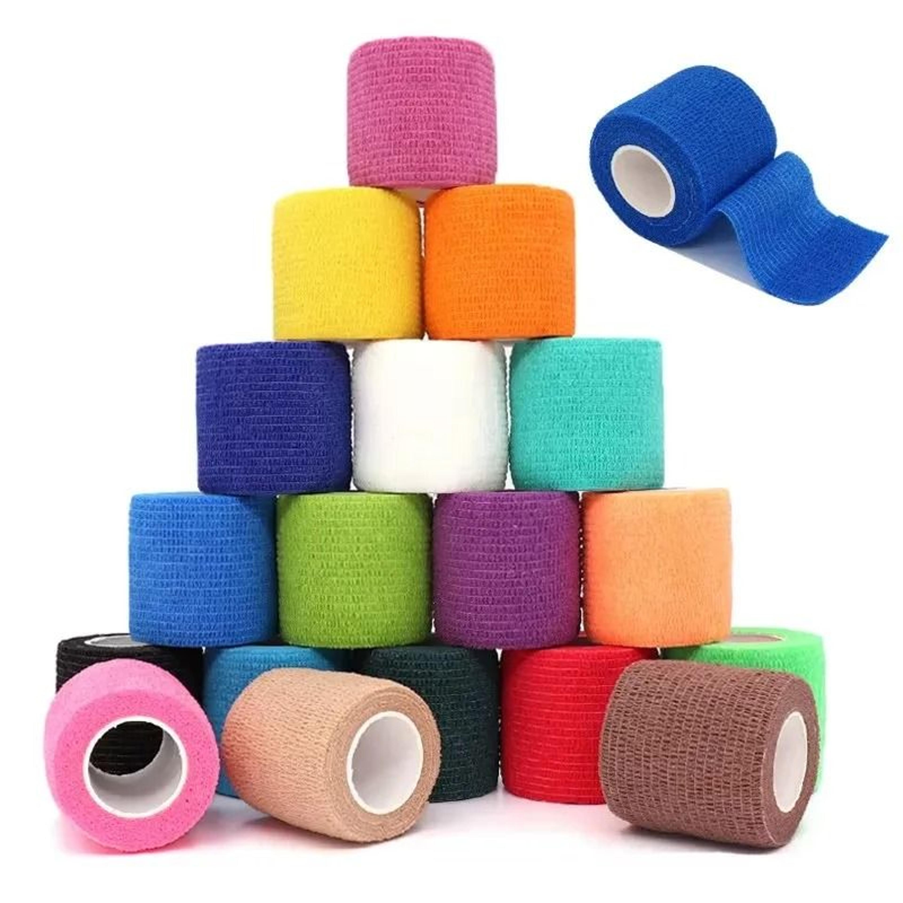 self adhesive elastic tattoo grip wrap tape and finger protector (1 or 6 pack) – 2 in x 5 yd