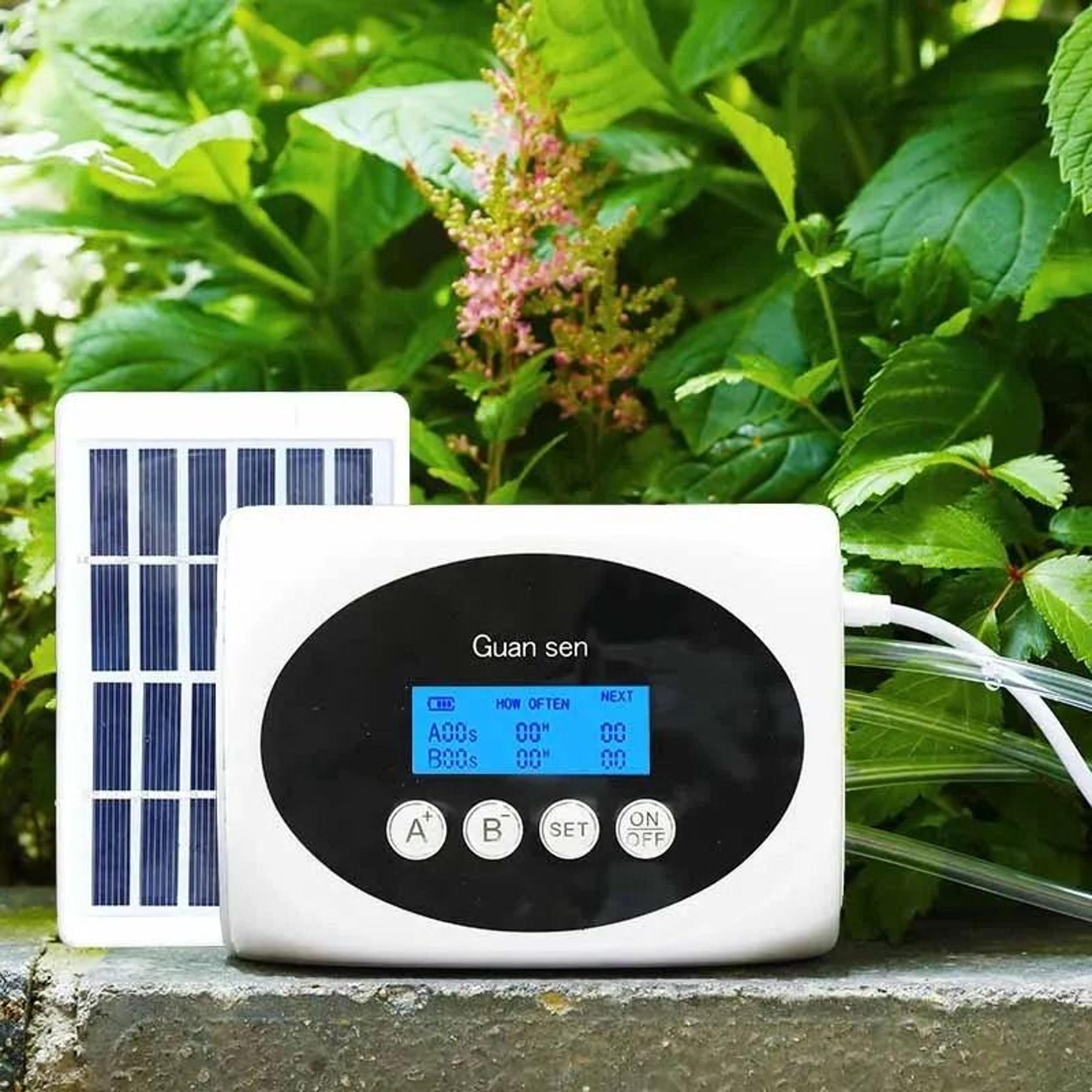 solar powered double pump intelligent automatic drip irrigation system with timer