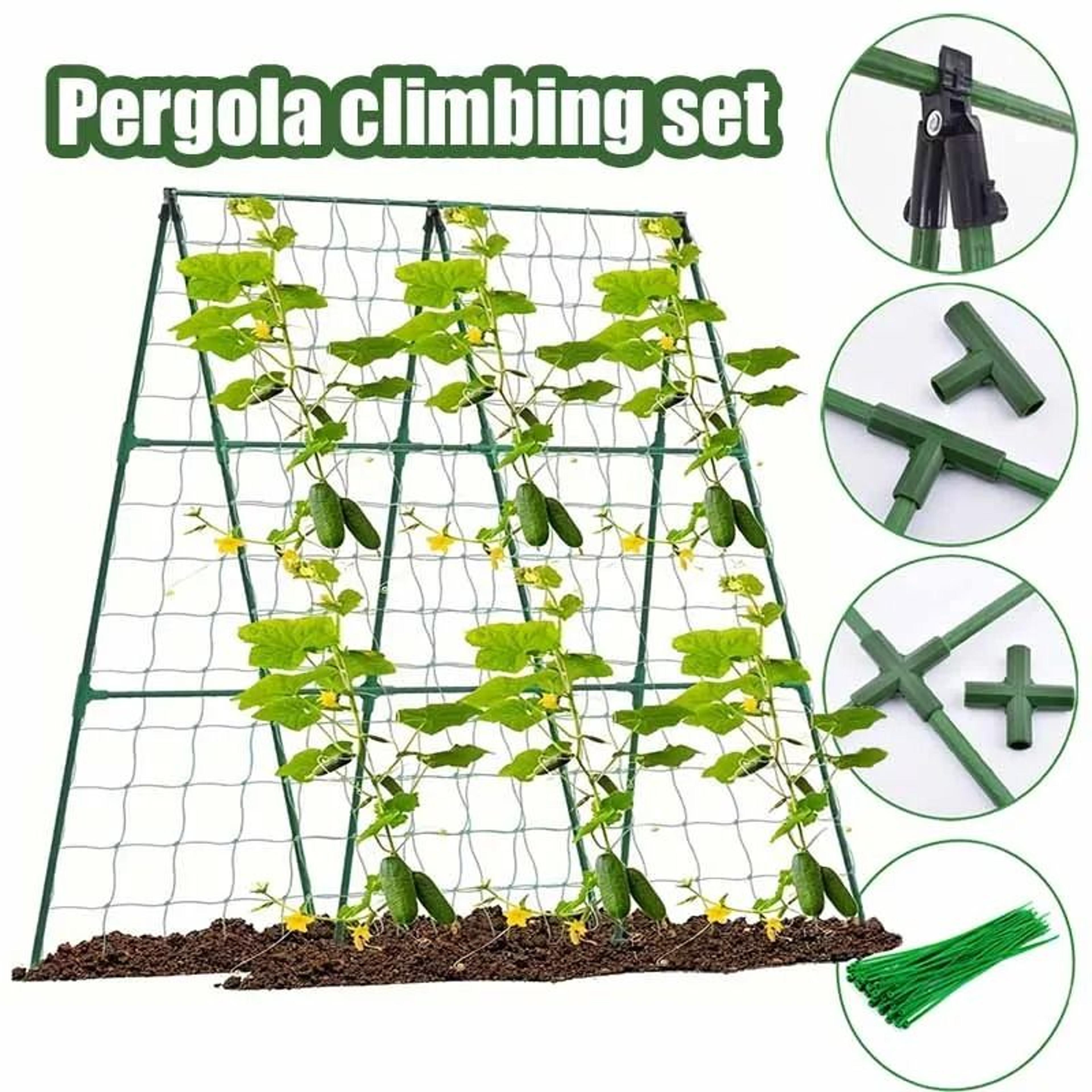 a-frame garden vegetable climbing trellis kit for cucumbers, tomatoes, and vines