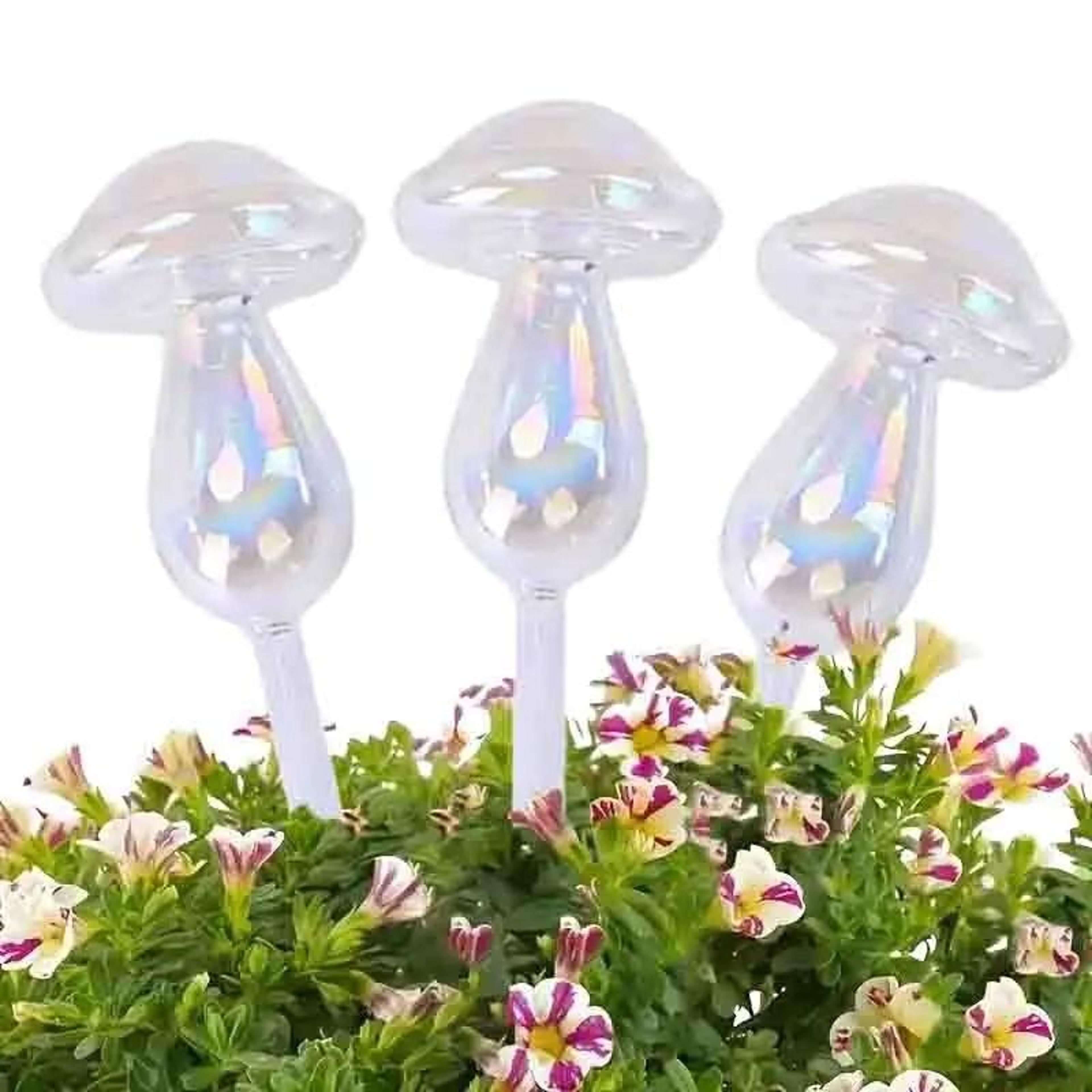 glass mushroom automatic self watering bulbs for indoor & outdoor plants (1 or 2 pack)