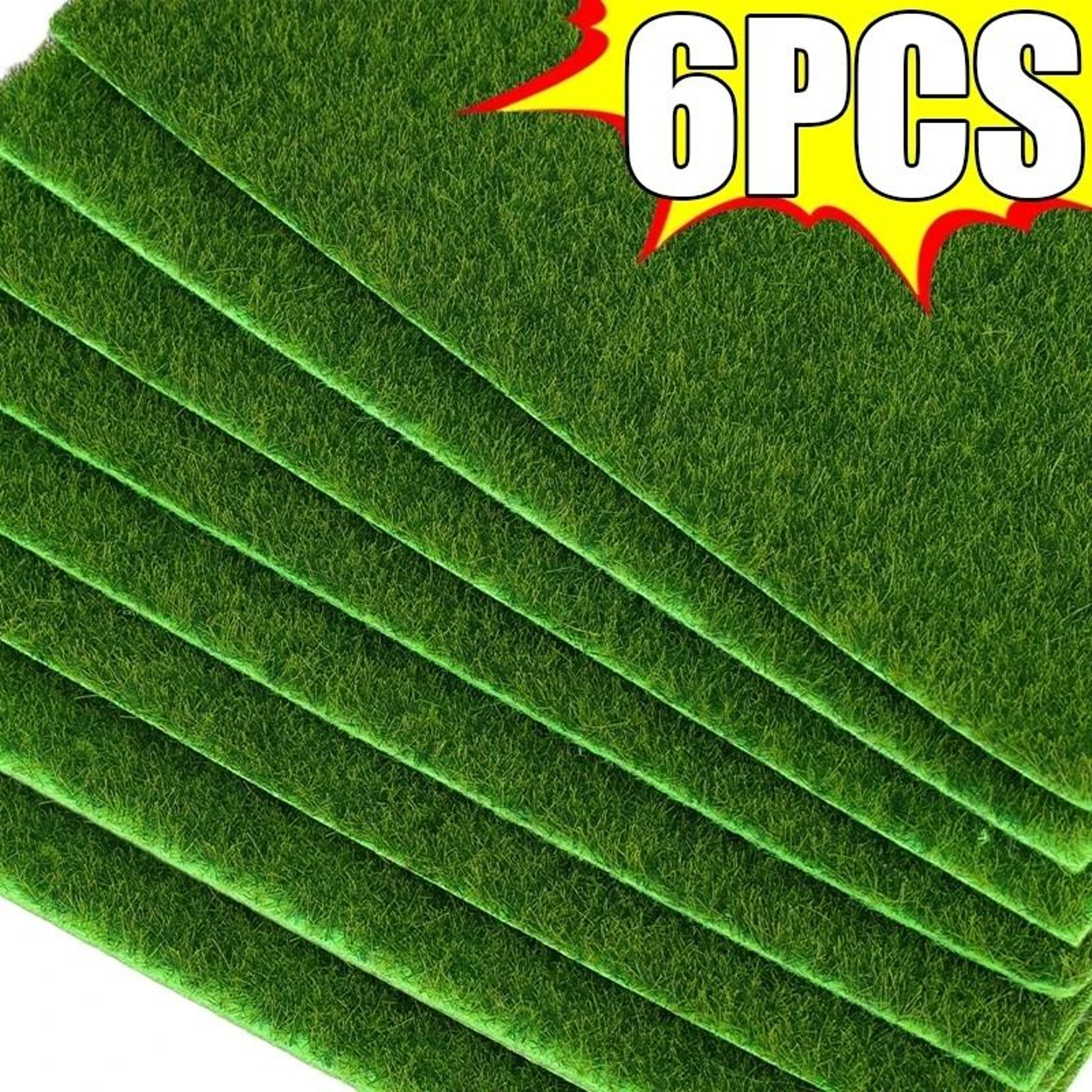 6 x 6 inch diy artificial green grass turf mat for diy crafts, garden, aquarium, and wedding decor