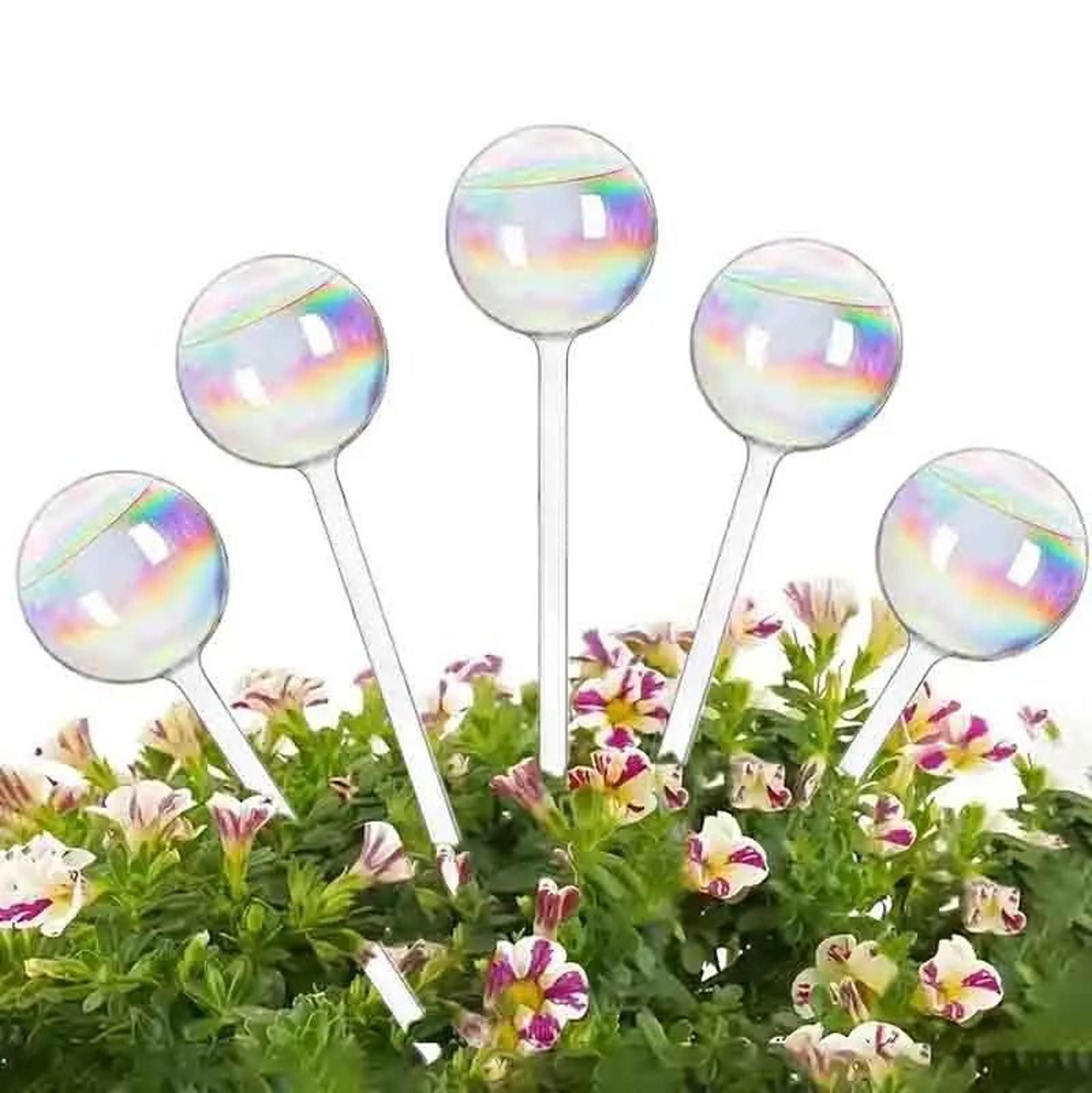 glass straw plant water feeder set – decorative automatic drip watering bulbs for indoor & outdoor plants