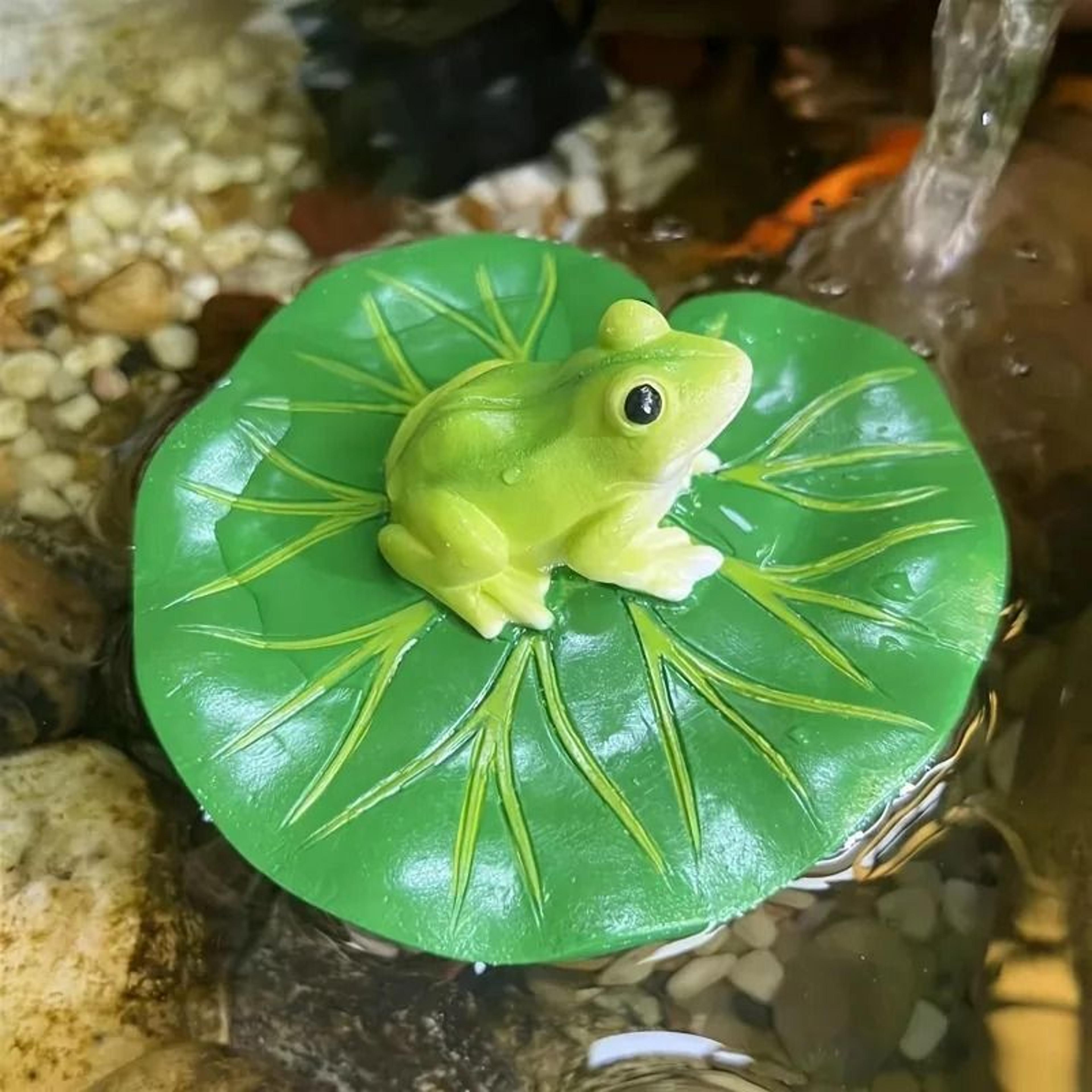 floating frog resin statue – creative water sculpture for garden ponds & swimming pools
